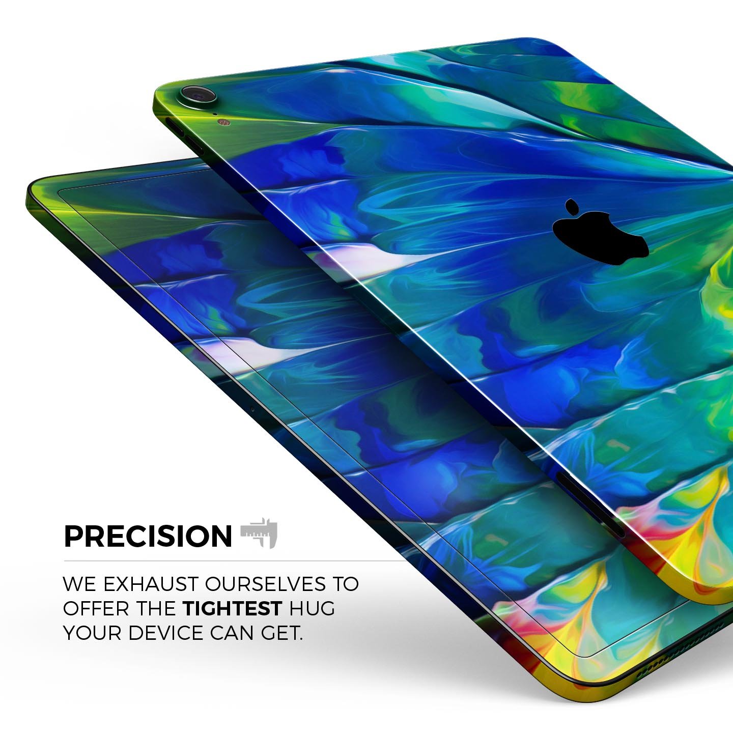 Blurred Abstract Flow V58 skin decal for Apple iPad, showcasing vibrant abstract design and premium 3M material.