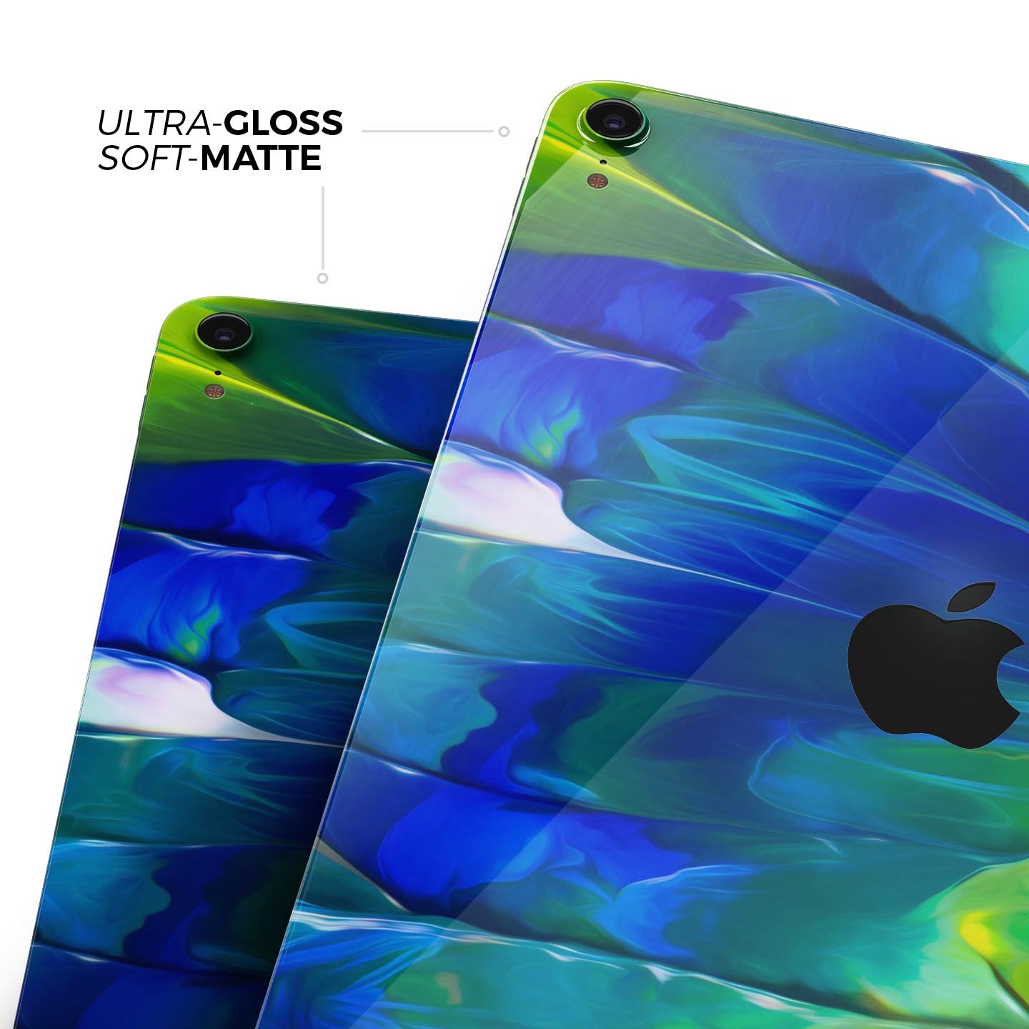 Blurred Abstract Flow V58 skin decal for Apple iPad, showcasing vibrant abstract design and premium 3M material.