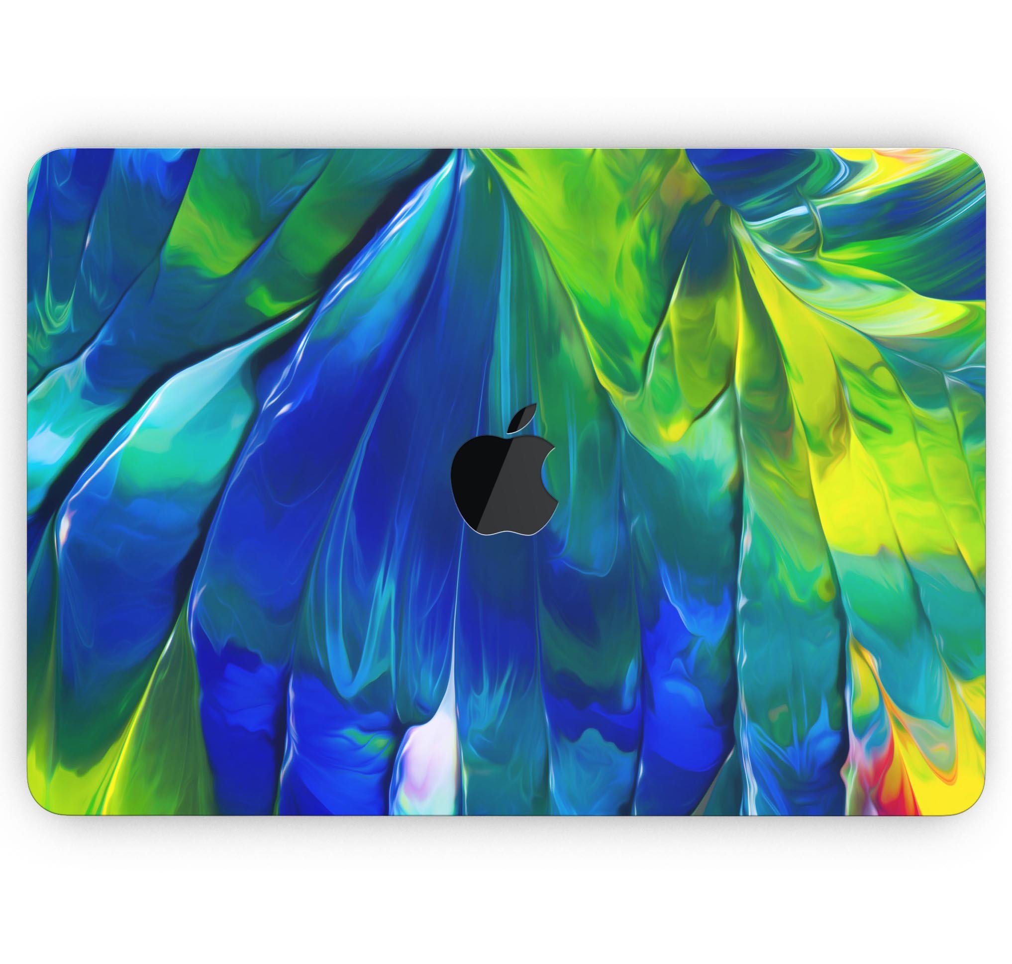 Blurred Abstract Flow V58 skin decal wrap kit for MacBook, showcasing vibrant abstract design and premium vinyl material.