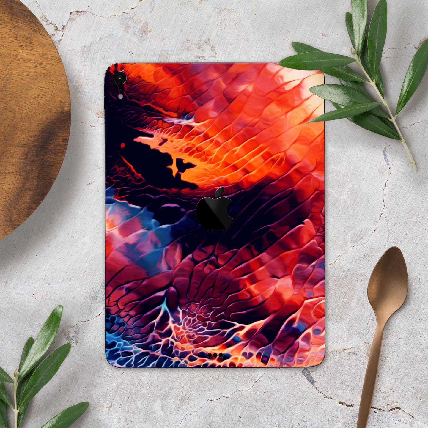 Blurred Abstract Flow V59 skin decal for Apple iPad, showcasing a vibrant abstract design with a smooth finish.