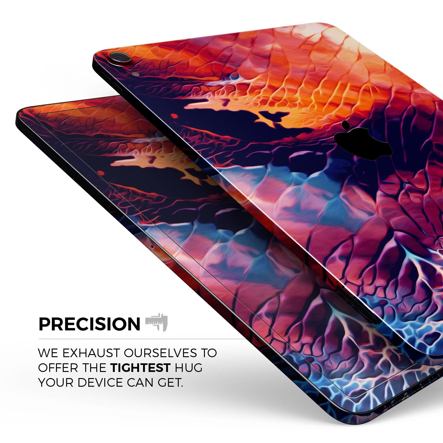 Blurred Abstract Flow V59 skin decal for Apple iPad, showcasing a vibrant abstract design with a smooth finish.