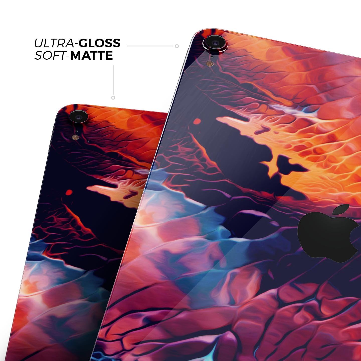 Blurred Abstract Flow V59 skin decal for Apple iPad, showcasing a vibrant abstract design with a smooth finish.