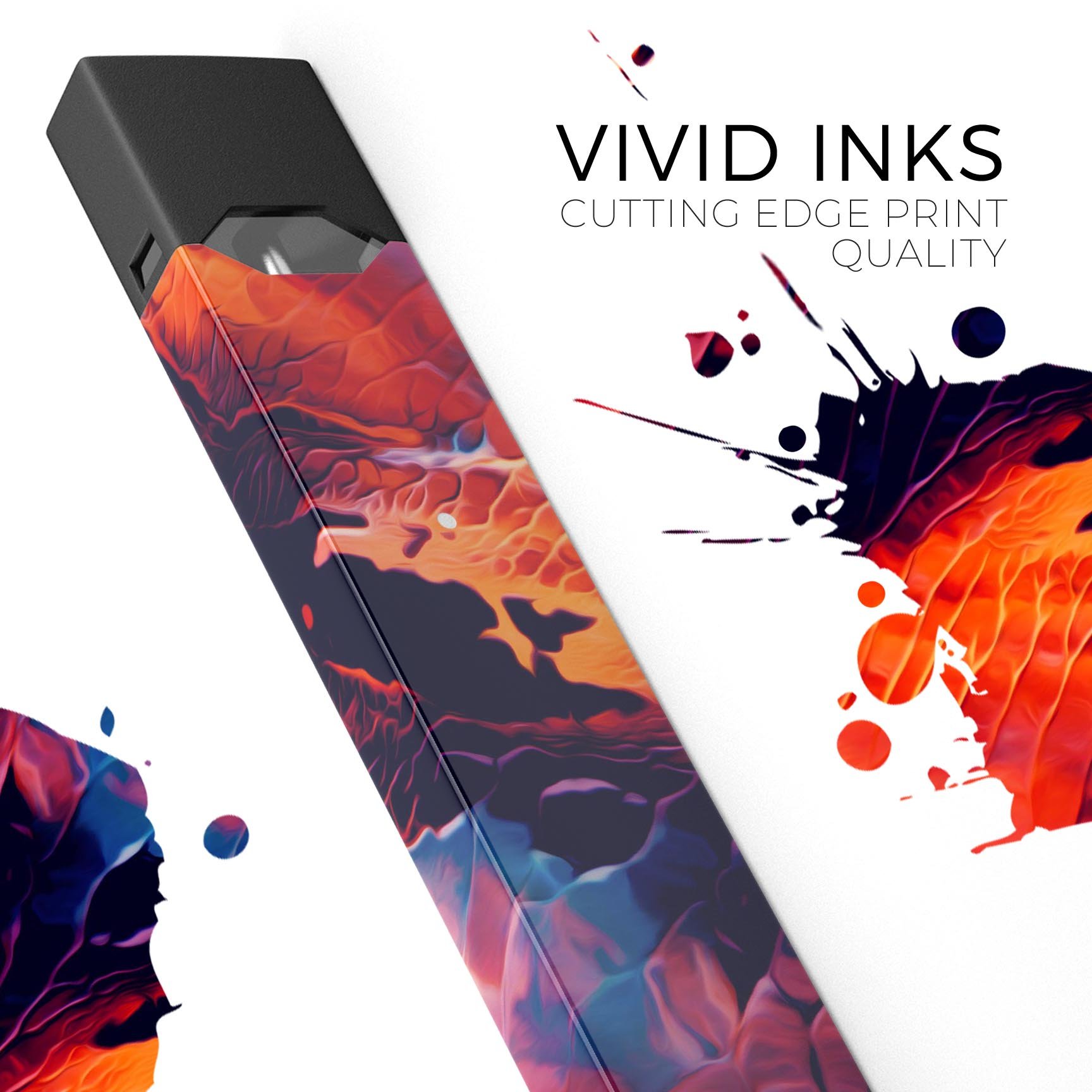 Blurred Abstract Flow V59 premium decal skin-wrap sticker designed for JUUL vaping device, showcasing vibrant abstract design.