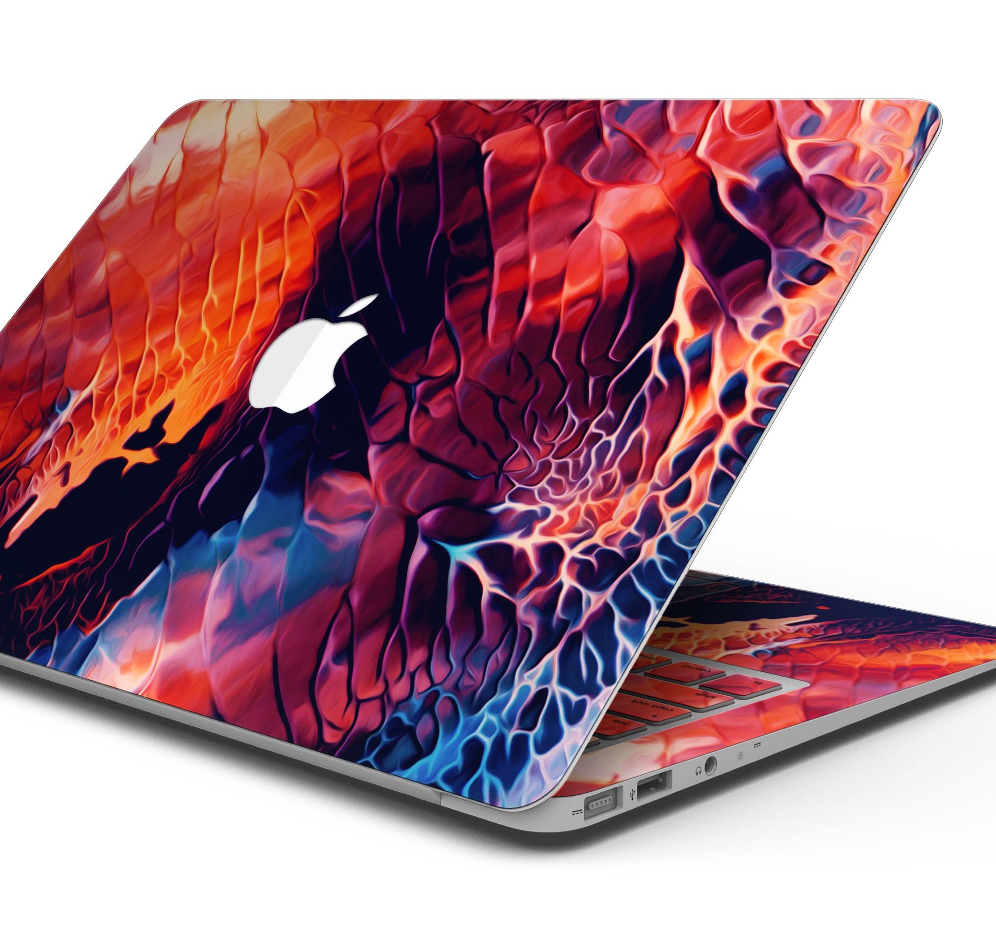 Blurred Abstract Flow V59 skin decal wrap kit for Apple MacBook, showcasing vibrant abstract design and premium vinyl material.