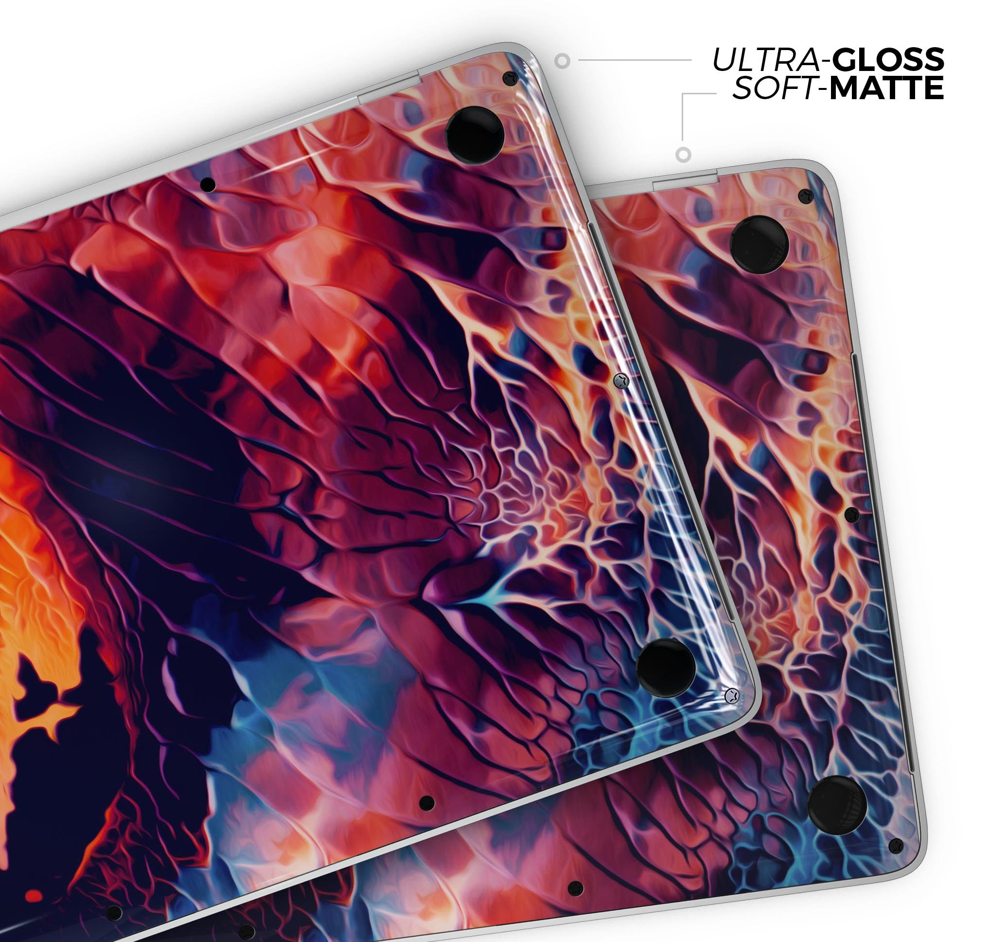 Blurred Abstract Flow V59 skin decal wrap kit for Apple MacBook, showcasing vibrant abstract design and premium vinyl material.