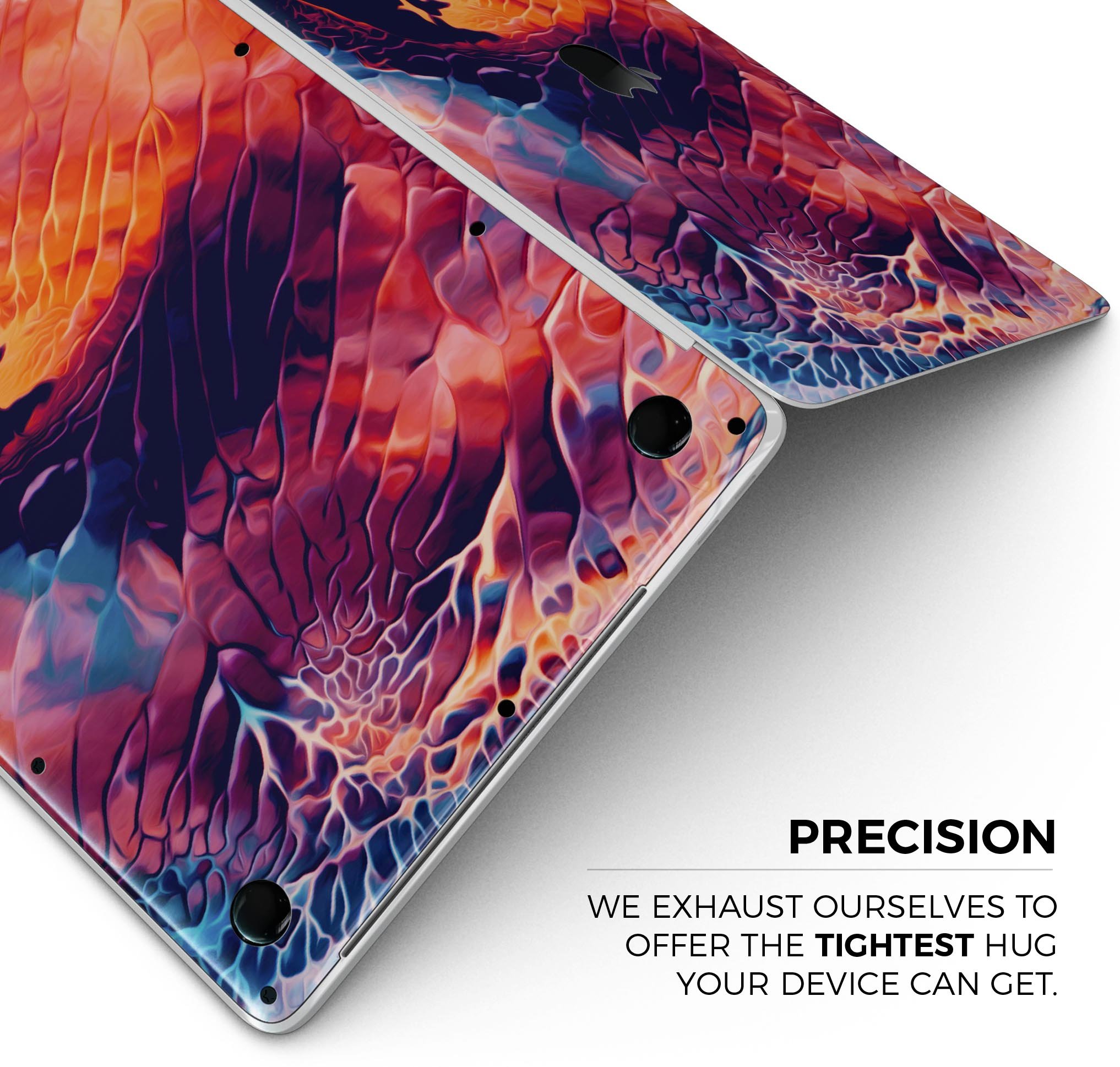 Blurred Abstract Flow V59 skin decal wrap kit for Apple MacBook, showcasing vibrant abstract design and premium vinyl material.