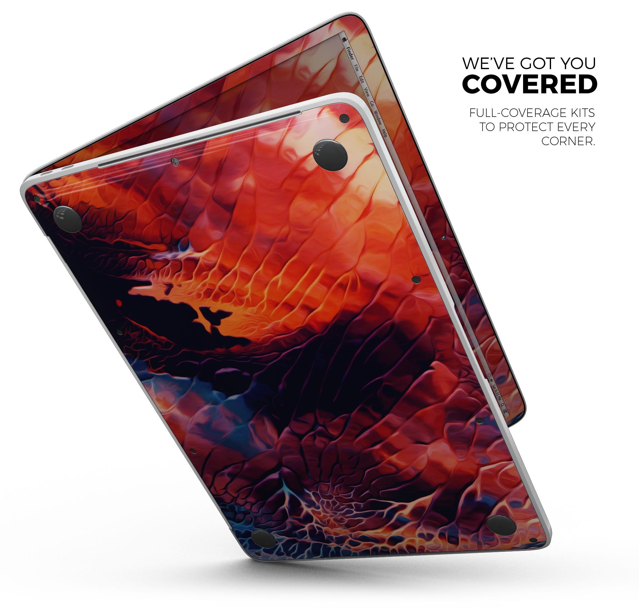 Blurred Abstract Flow V59 skin decal wrap kit for Apple MacBook, showcasing vibrant abstract design and premium vinyl material.