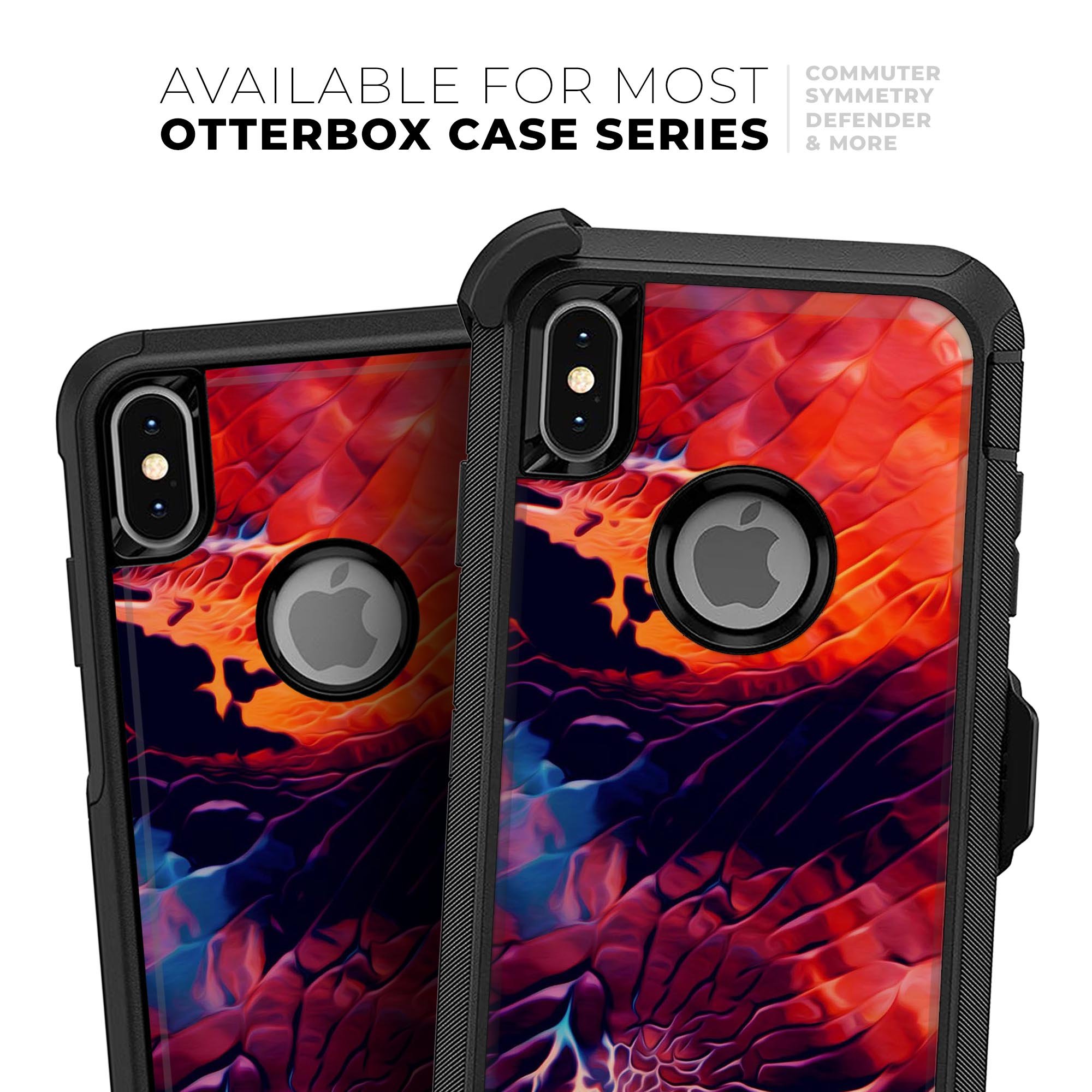 Blurred Abstract Flow V59 Skin Kit for iPhone OtterBox Cases, showcasing vibrant design and premium materials.