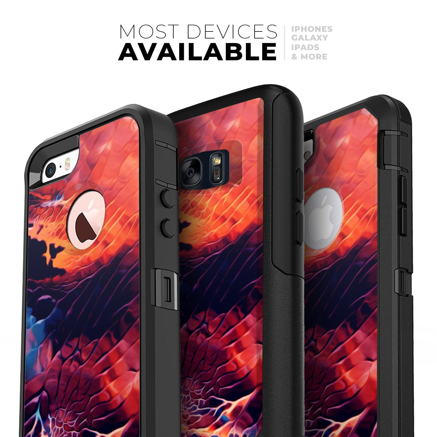 Blurred Abstract Flow V59 Skin Kit for iPhone OtterBox Cases, showcasing vibrant design and premium materials.