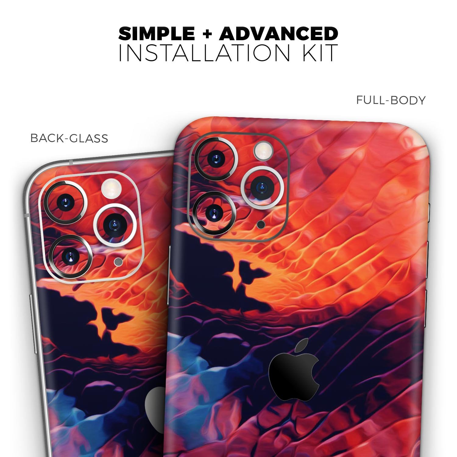 Blurred Abstract Flow V59 skin for Apple iPhone, showcasing vibrant abstract design and premium vinyl material.