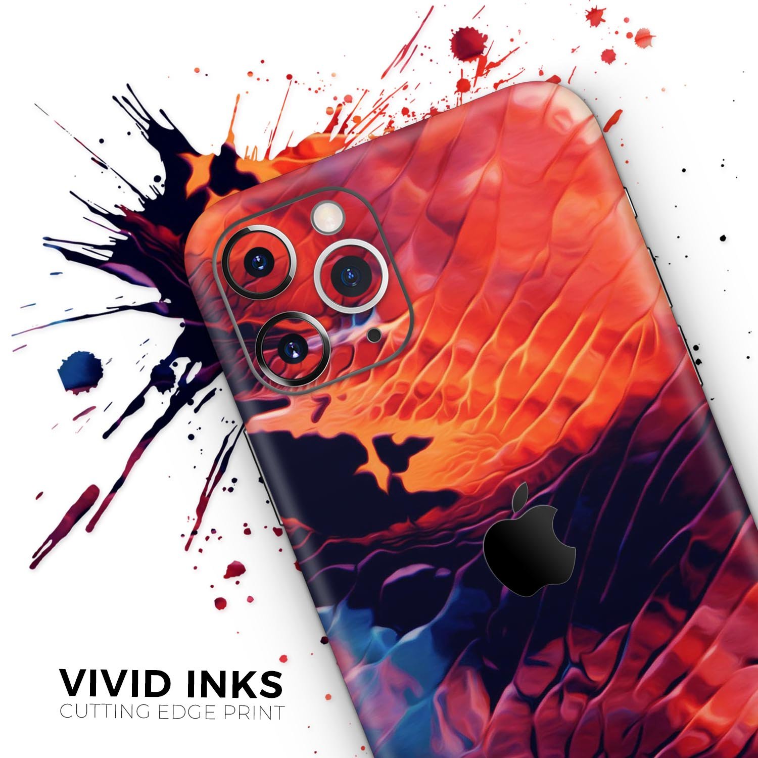 Blurred Abstract Flow V59 skin for Apple iPhone, showcasing vibrant abstract design and premium vinyl material.