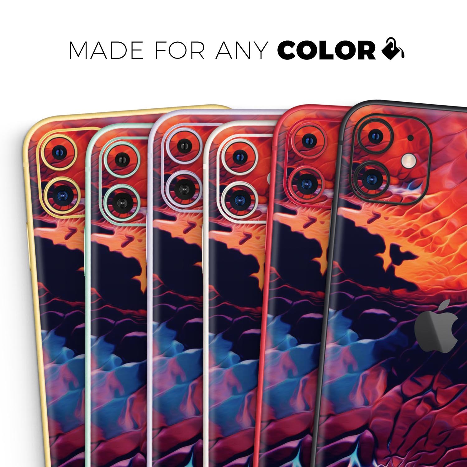 Blurred Abstract Flow V59 skin for Apple iPhone, showcasing vibrant abstract design and premium vinyl material.