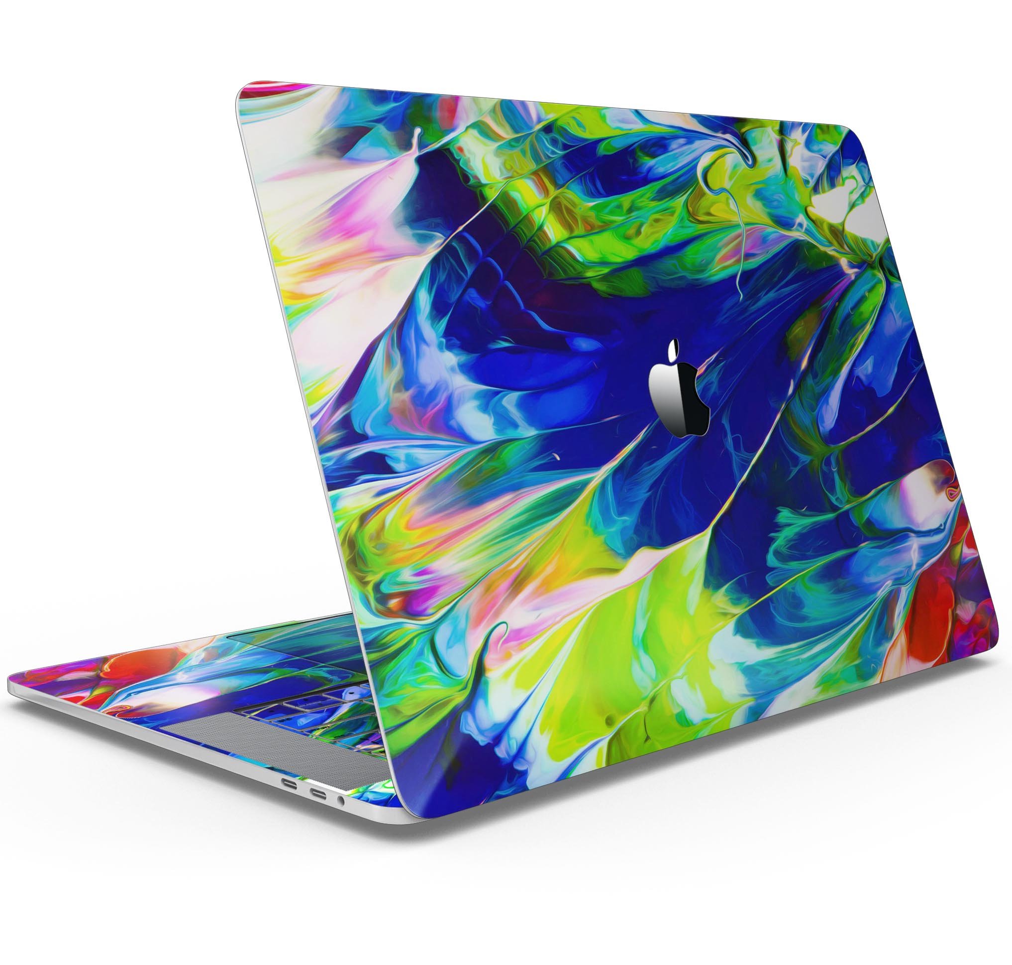 Blurred Abstract Flow V6 skin decal wrap kit for Apple MacBook, showcasing vibrant abstract design and premium vinyl material.