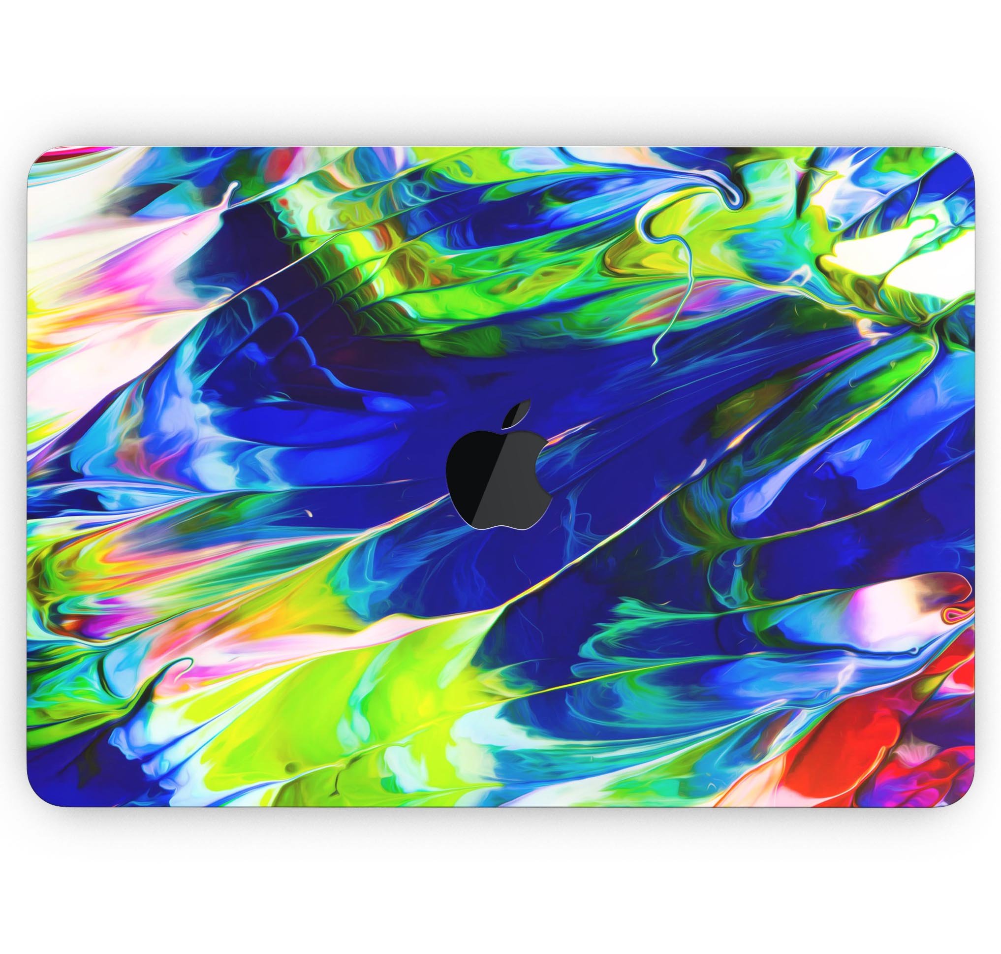 Blurred Abstract Flow V6 skin decal wrap kit for Apple MacBook, showcasing vibrant abstract design and premium vinyl material.