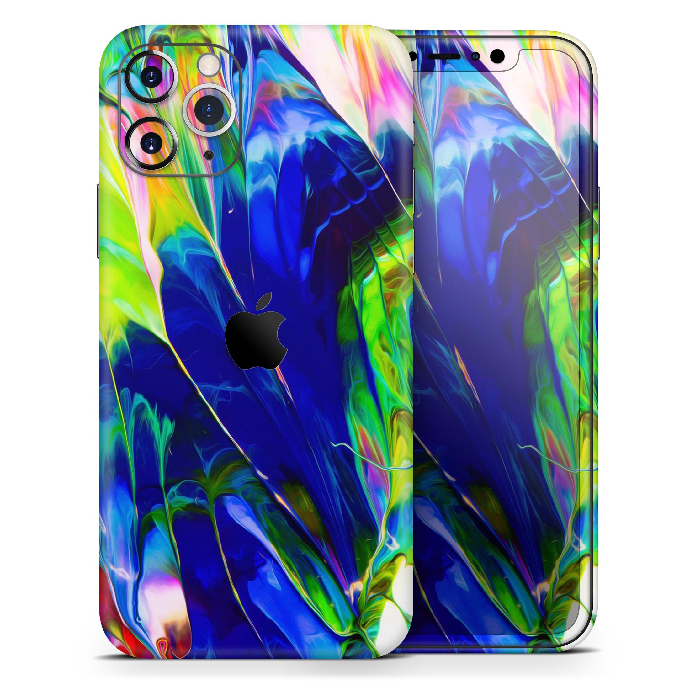 Blurred Abstract Flow V6 Skin-Kit for Apple iPhone, showcasing vibrant abstract design and premium vinyl material.