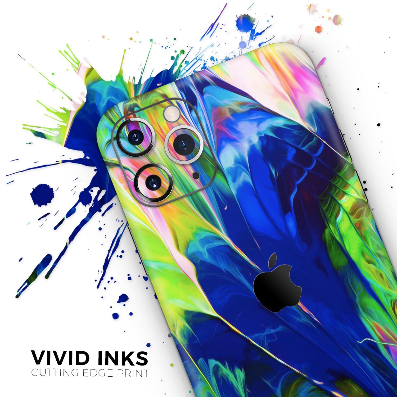 Blurred Abstract Flow V6 Skin-Kit for Apple iPhone, showcasing vibrant abstract design and premium vinyl material.