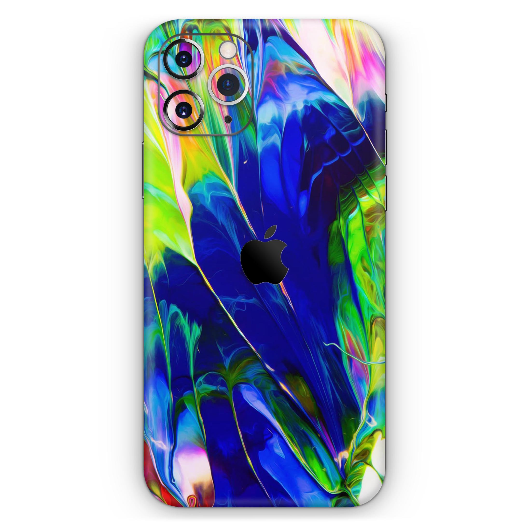 Blurred Abstract Flow V6 Skin-Kit for Apple iPhone, showcasing vibrant abstract design and premium vinyl material.