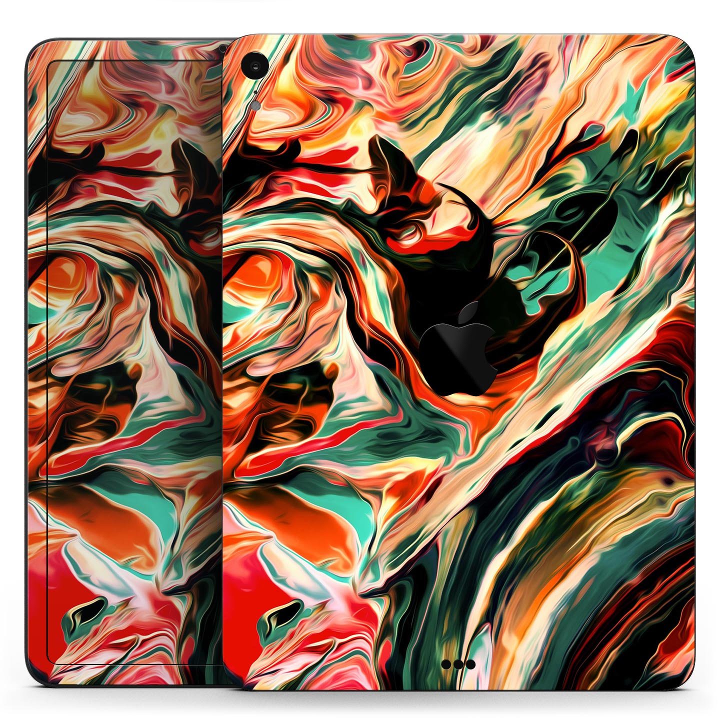 Blurred Abstract Flow V60 skin decal for Apple iPad, showcasing vibrant abstract design and premium 3M material.