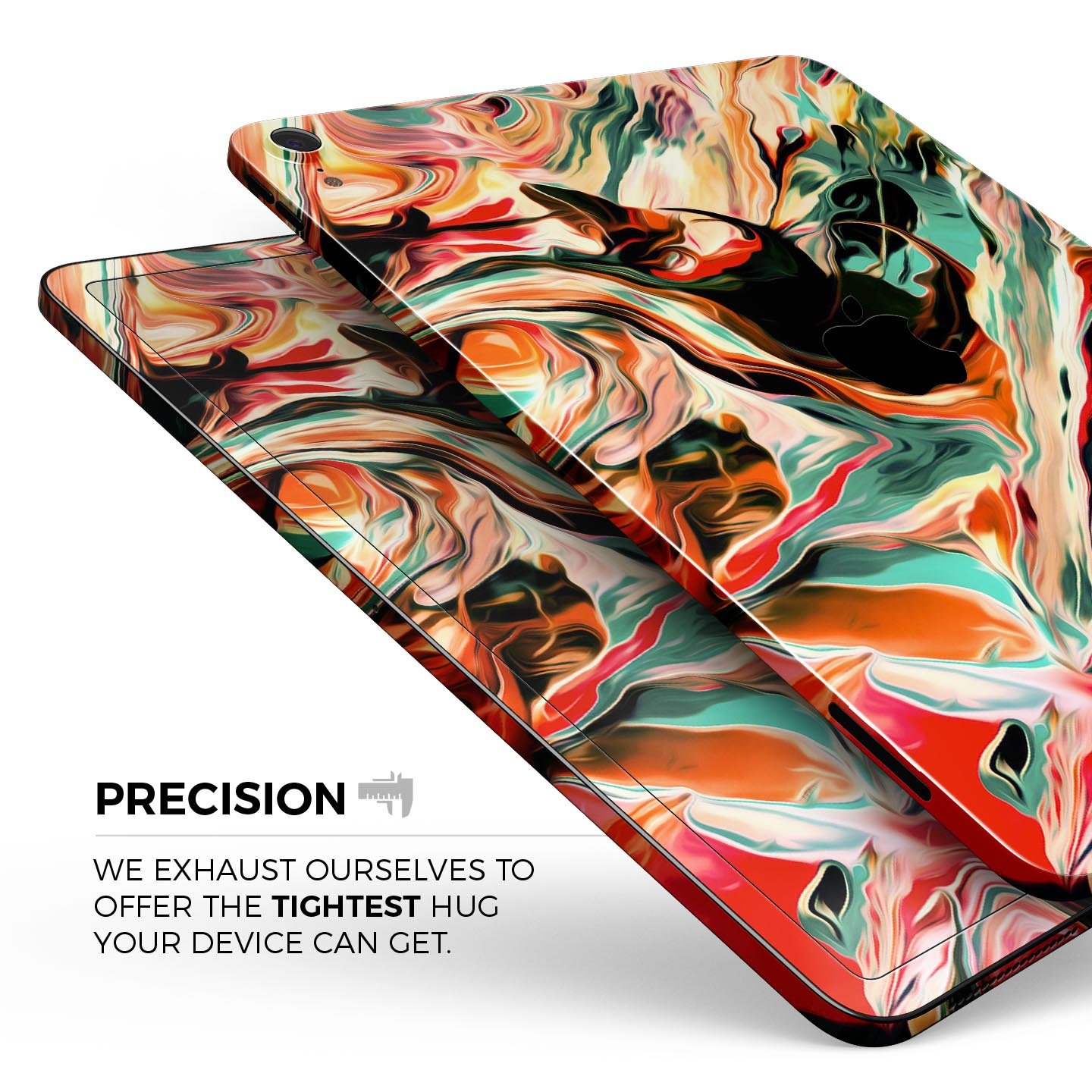 Blurred Abstract Flow V60 skin decal for Apple iPad, showcasing vibrant abstract design and premium 3M material.