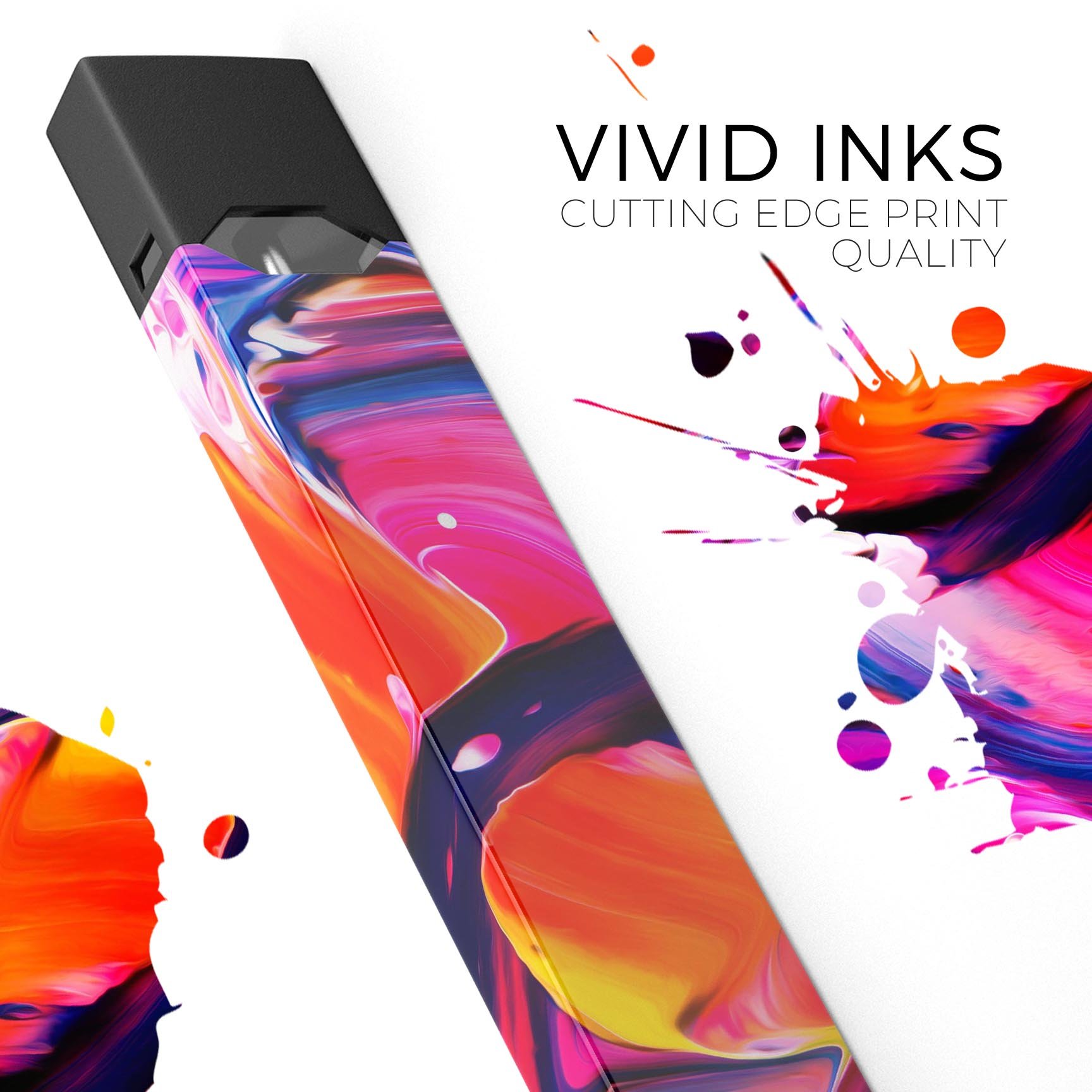 Blurred Abstract Flow V9 skin-wrap sticker designed for JUUL vaping device, showcasing vibrant abstract design and premium quality.