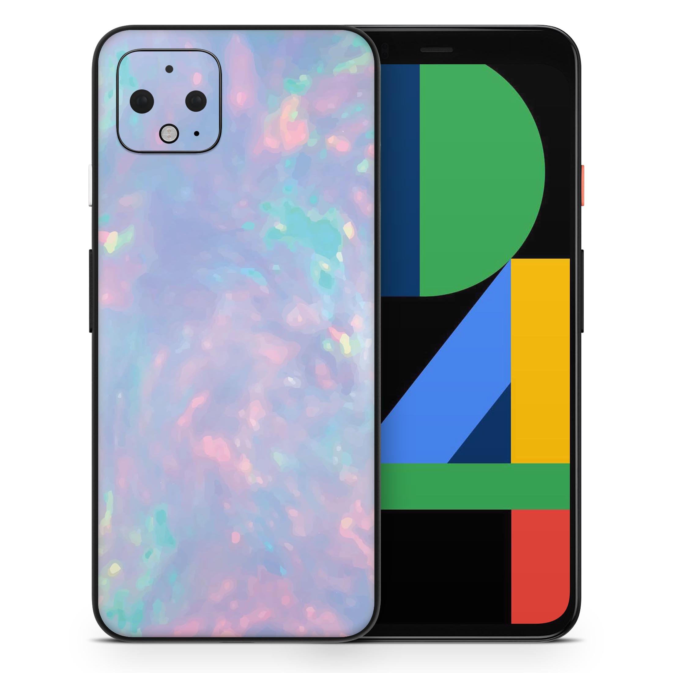 Blurry Opal Gemstone skin decal wrap kit for Google Pixel, showcasing a vibrant and elegant design that fits snugly on the phone.