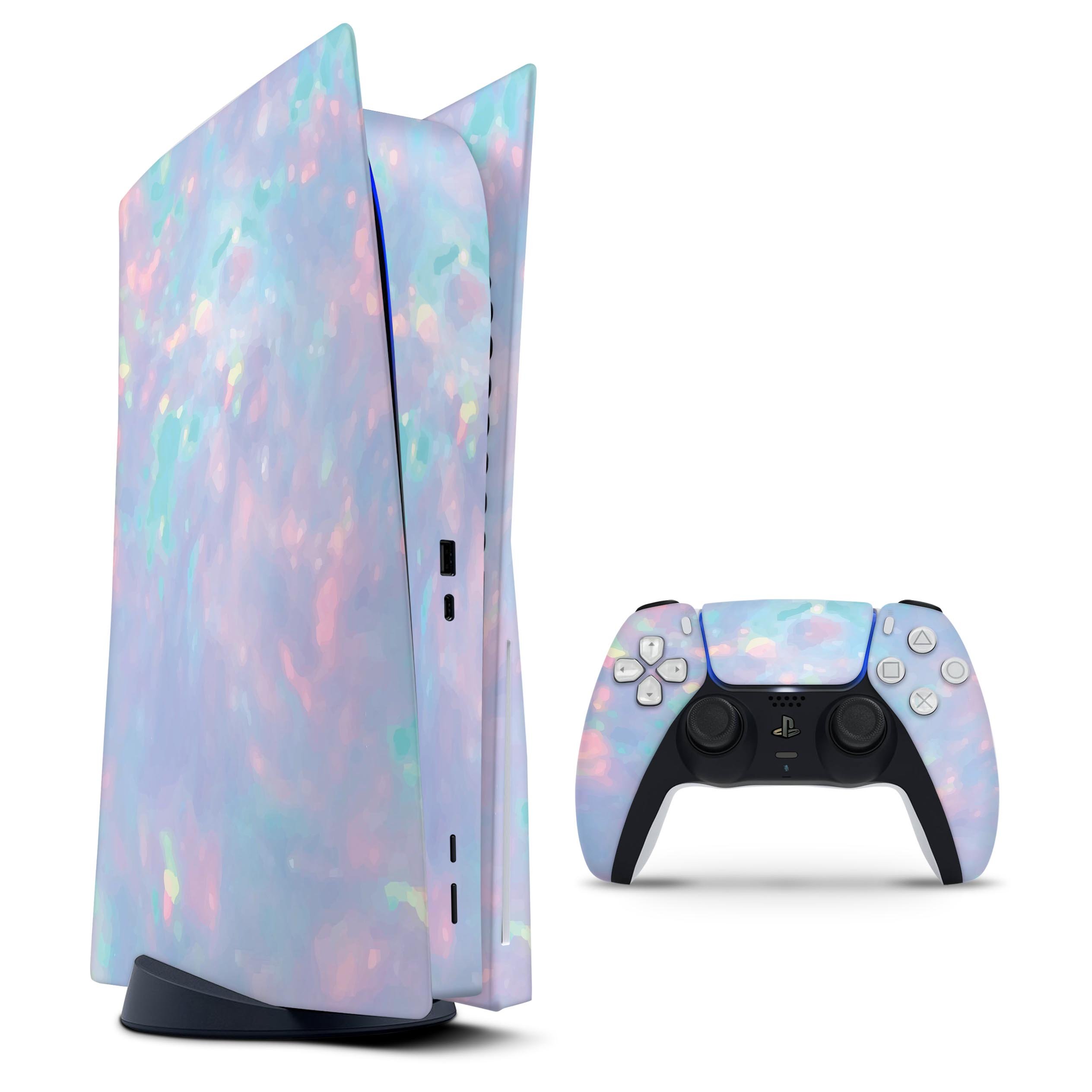 Blurry Opal Gemstone skin decal wrap kit for Sony Playstation 5, showcasing its vibrant design and smooth matte finish.