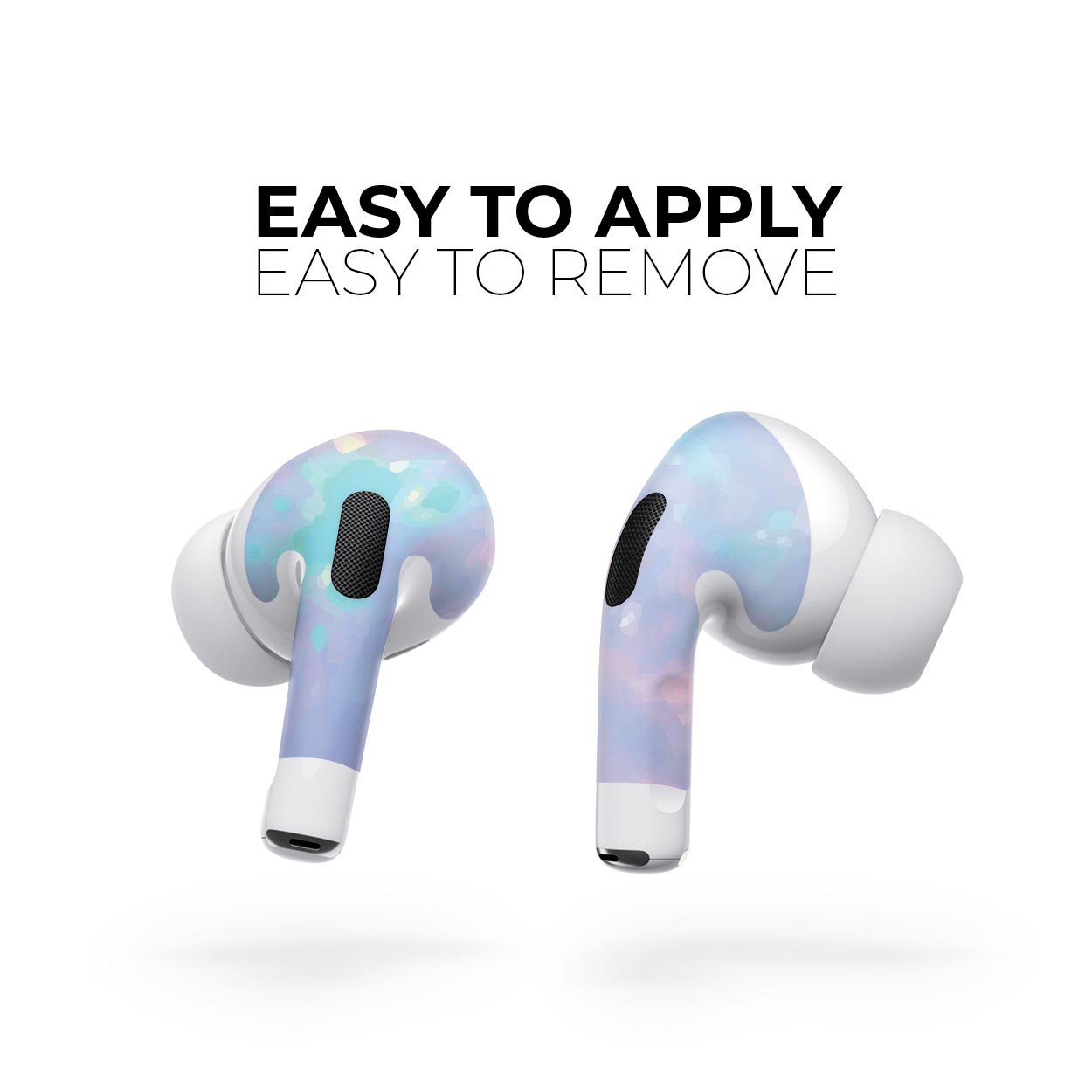 Blurry Opal Gemstone skin decal wrap kit for Apple AirPods Pro, showcasing its unique design and soft-touch finish.