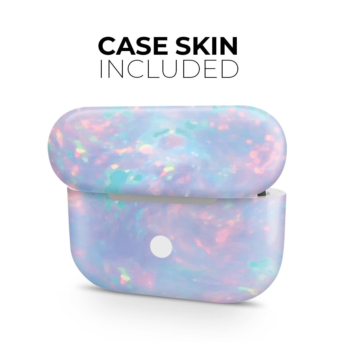 Blurry Opal Gemstone skin decal wrap kit for Apple AirPods Pro, showcasing its unique design and soft-touch finish.