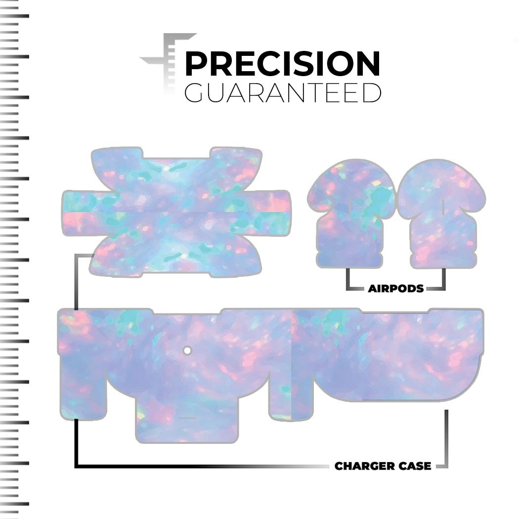 Blurry Opal Gemstone skin decal wrap kit for Apple AirPods Pro, showcasing its unique design and soft-touch finish.