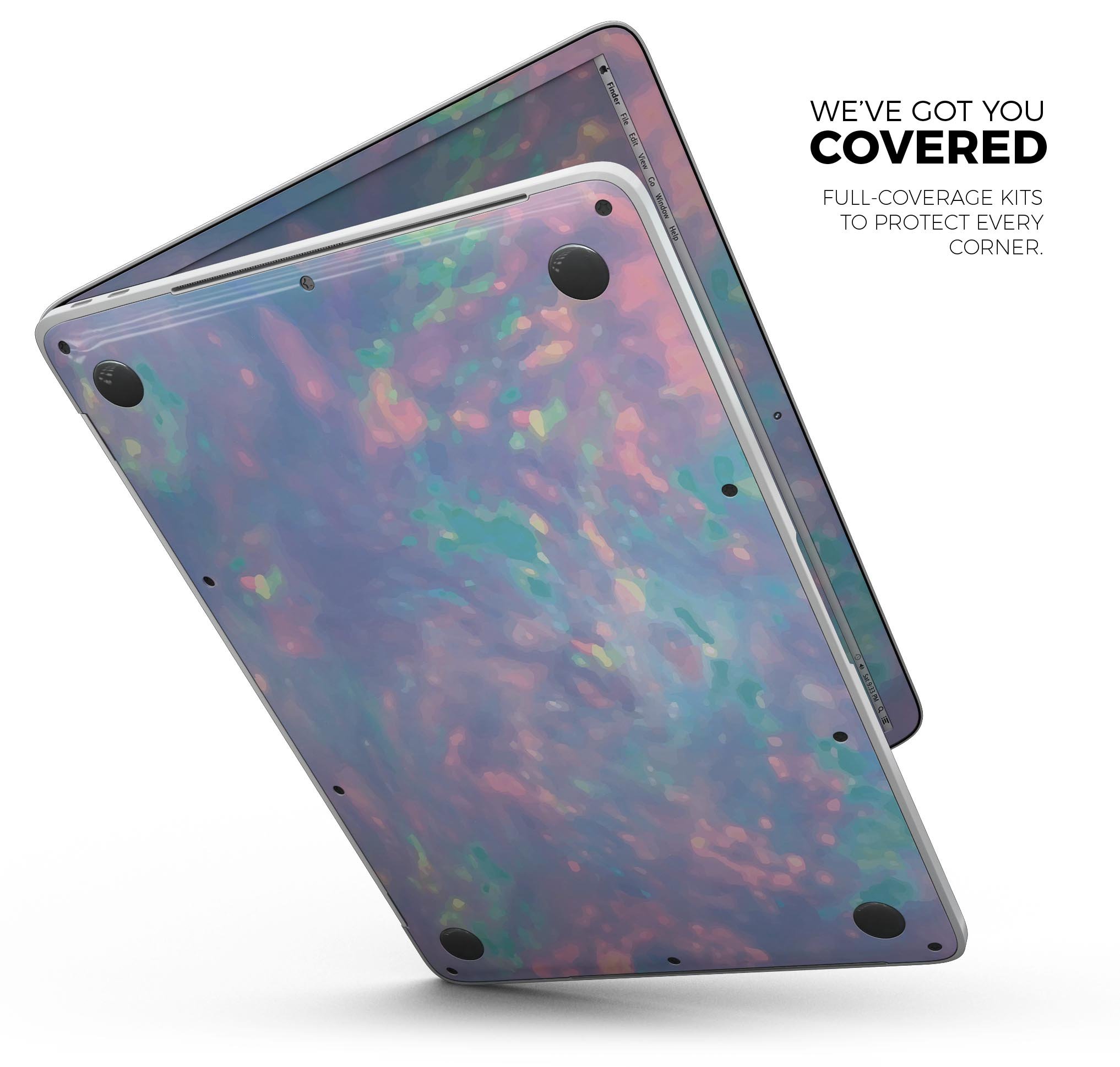 Blurry Opal Gemstone skin decal wrap kit for Apple MacBook, showcasing vibrant colors and a sleek design.