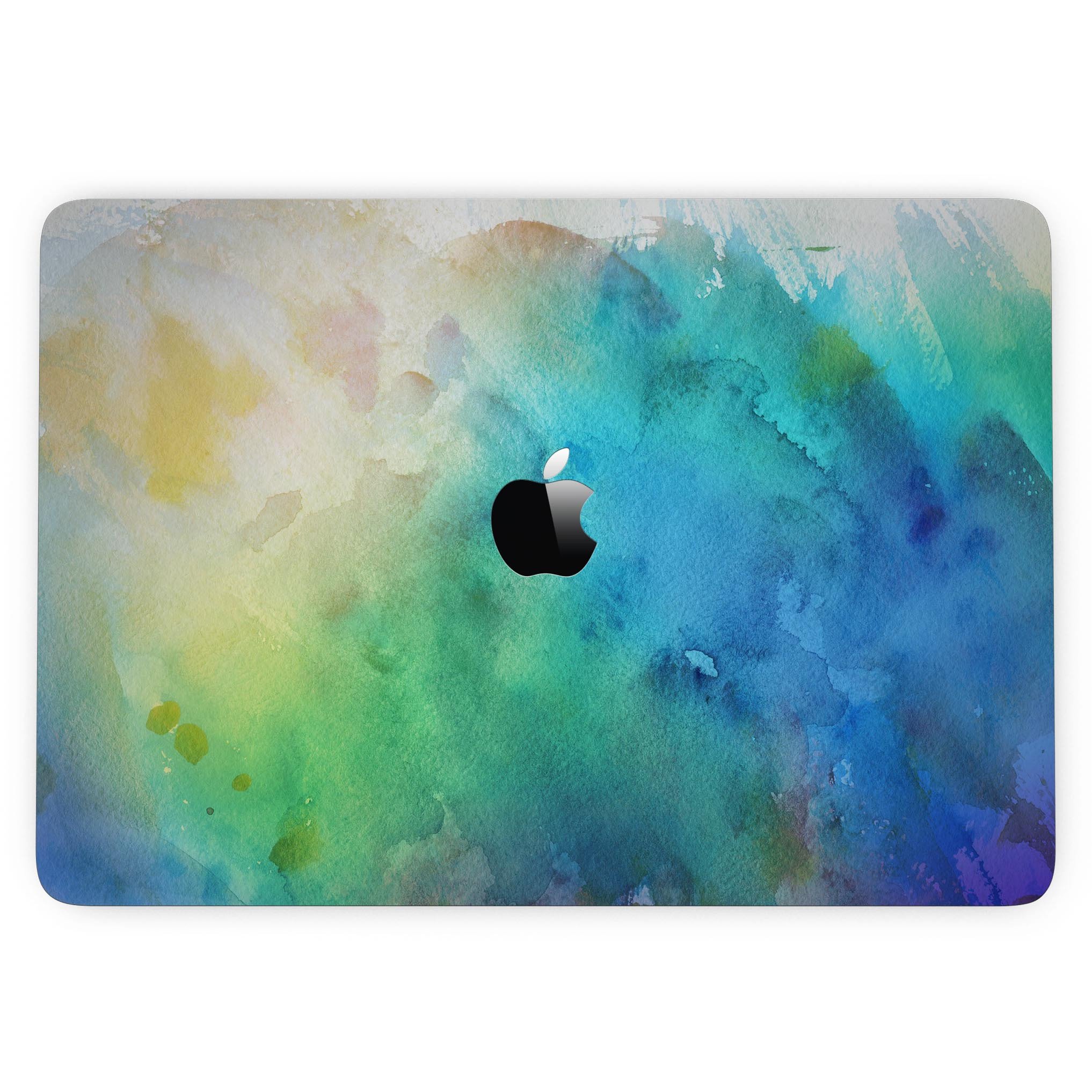 Blushed 493 Absorbed Watercolor Texture skin for 13" MacBook Pro, showcasing vibrant colors and artistic design.