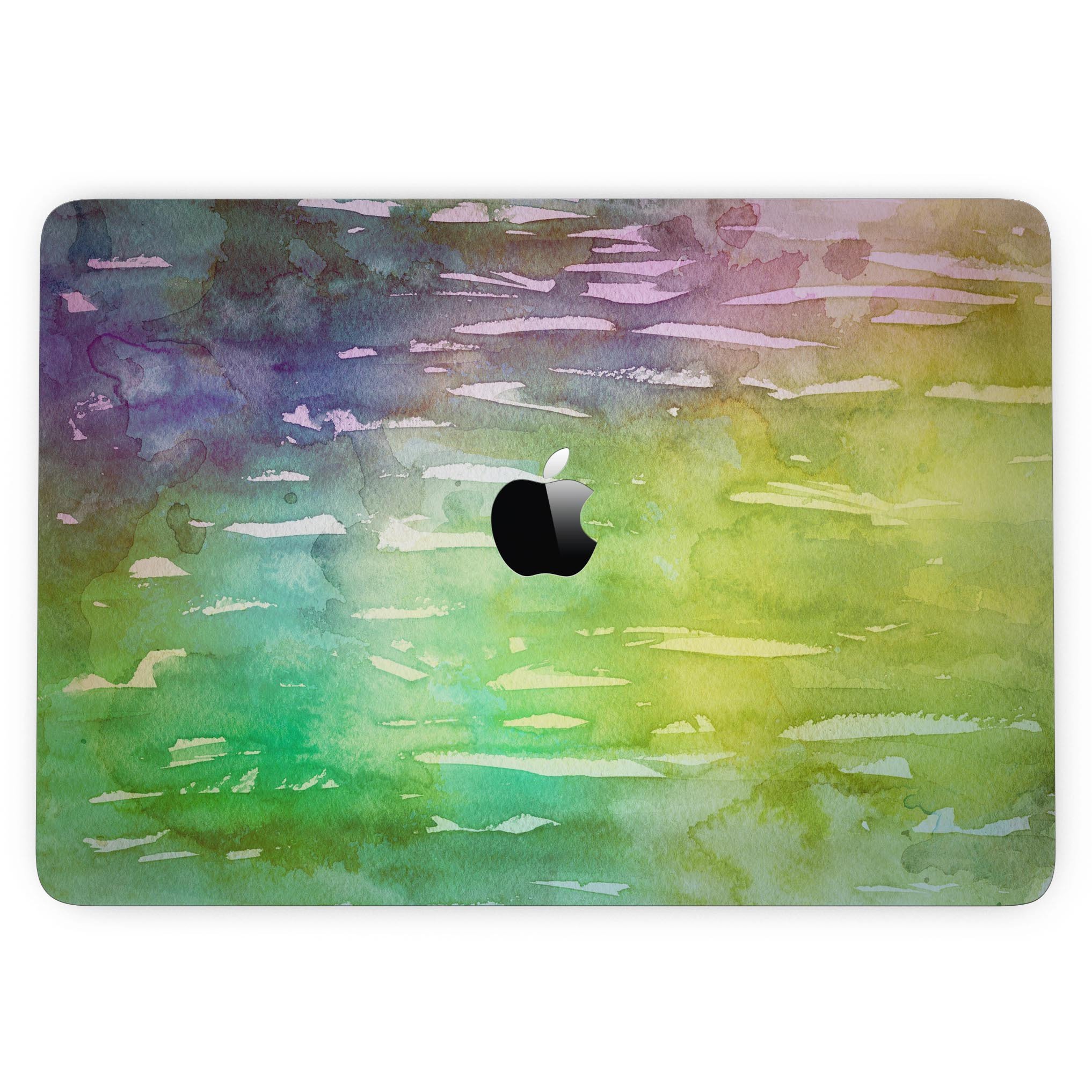 Blushed 754 Absorbed Watercolor Texture skin for 13" MacBook Pro, showcasing vibrant colors and a sleek design.