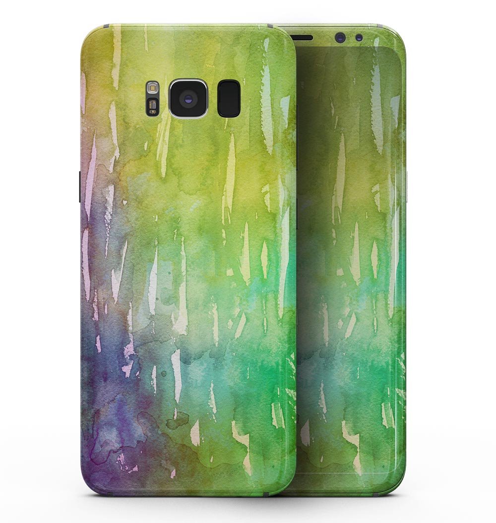 Blushed 754 Absorbed Watercolor Texture skin for Samsung Galaxy S8, showcasing vibrant colors and a sleek design.