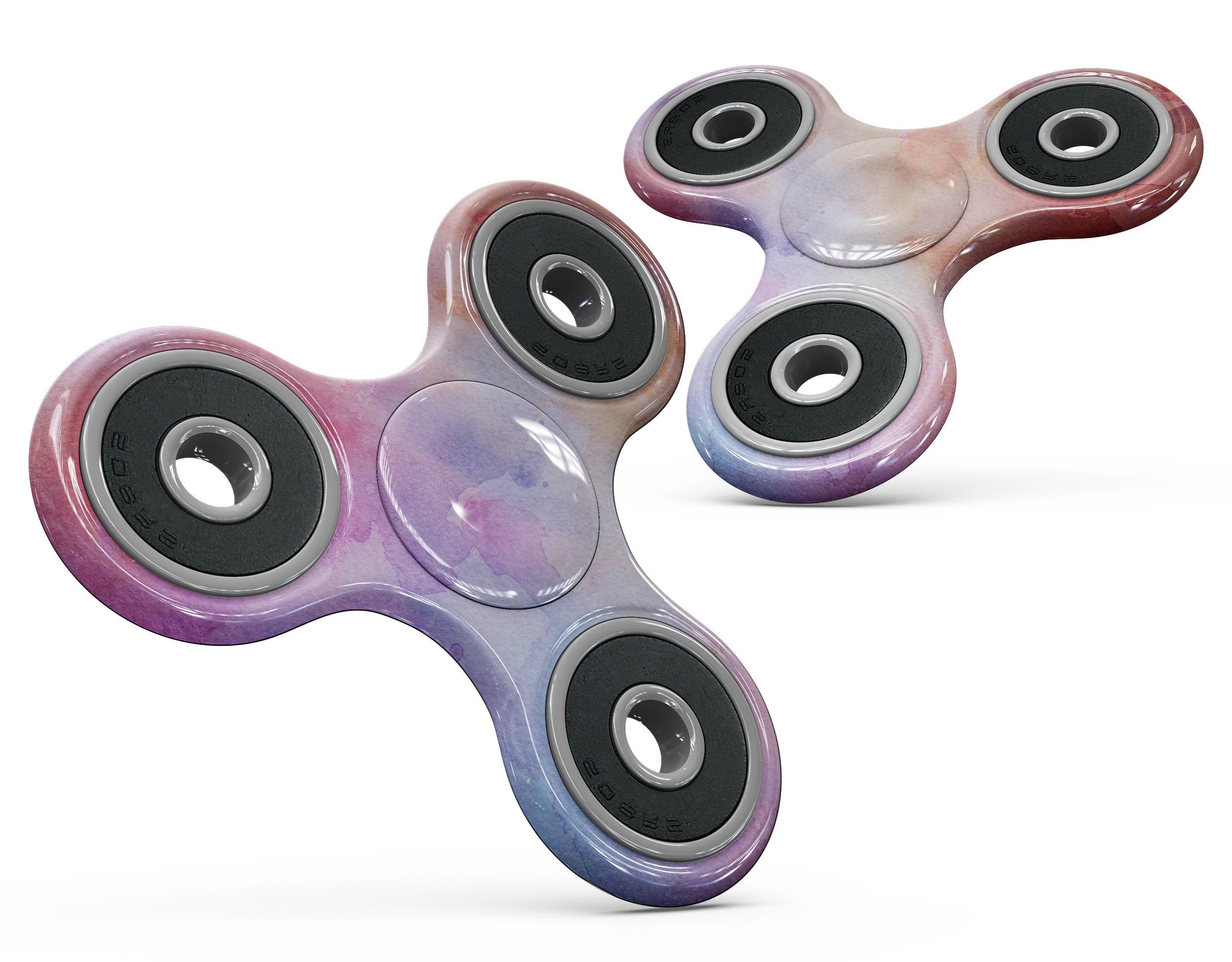 Blushed Blue 4224 Watercolor Texture Fidget Spinner Skin showcasing vibrant colors and a smooth finish.