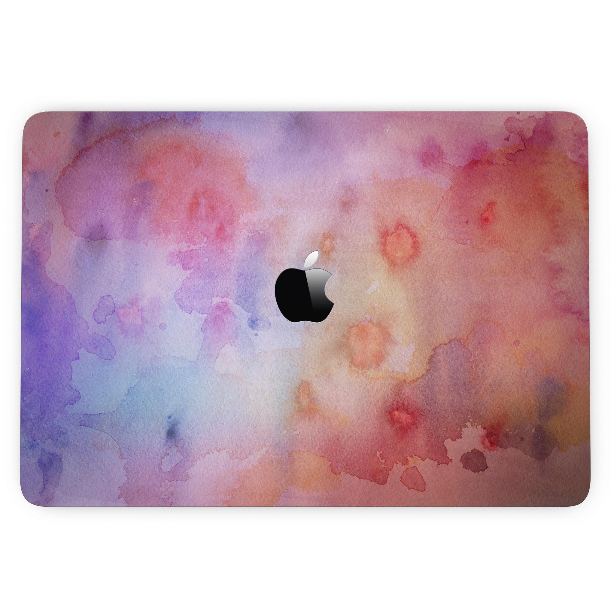 Blushed Blue 4224 Absorbed Watercolor Texture skin applied to a MacBook Pro with Touch Bar, showcasing vibrant colors and sleek design.