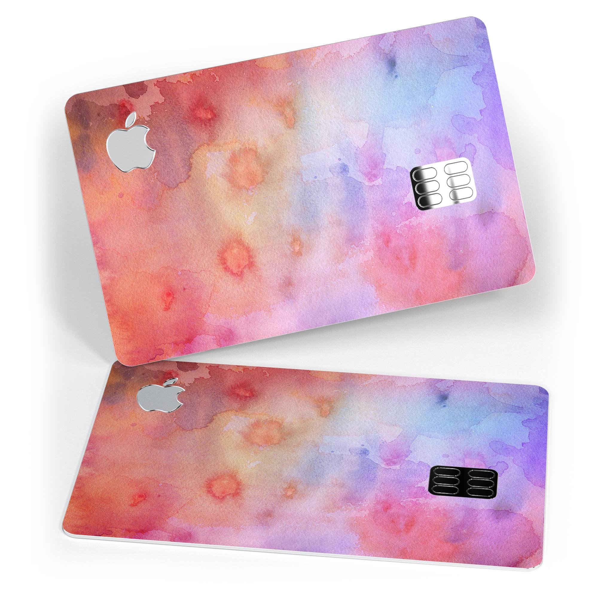 Blushed Blue 4224 Watercolor Texture skin for Apple Card, showcasing vibrant colors and premium vinyl material.