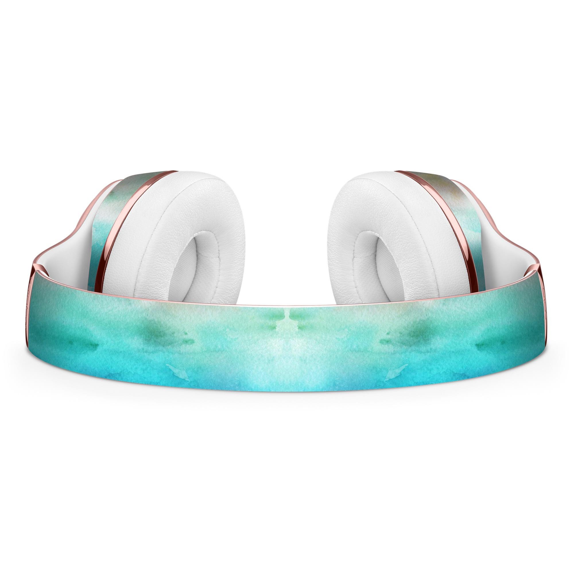 Blushed Mint 32 Absorbed Watercolor Texture Skin Kit for Beats by Dre Solo 3 Wireless Headphones, showcasing vibrant colors and texture.