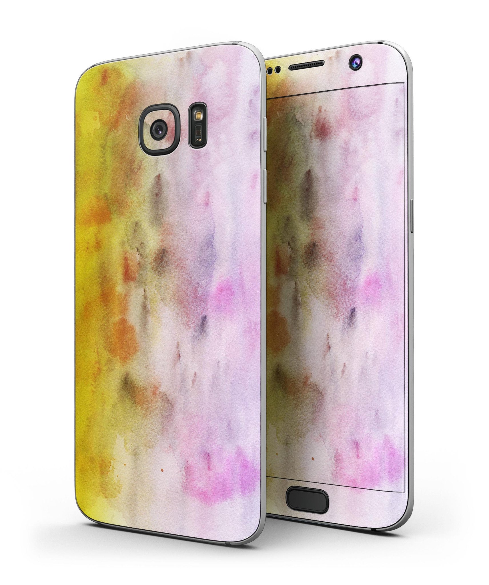 Blushed Pink 32 Absorbed Watercolor Texture skin for Samsung Galaxy S7, showcasing vibrant colors and a sleek design.