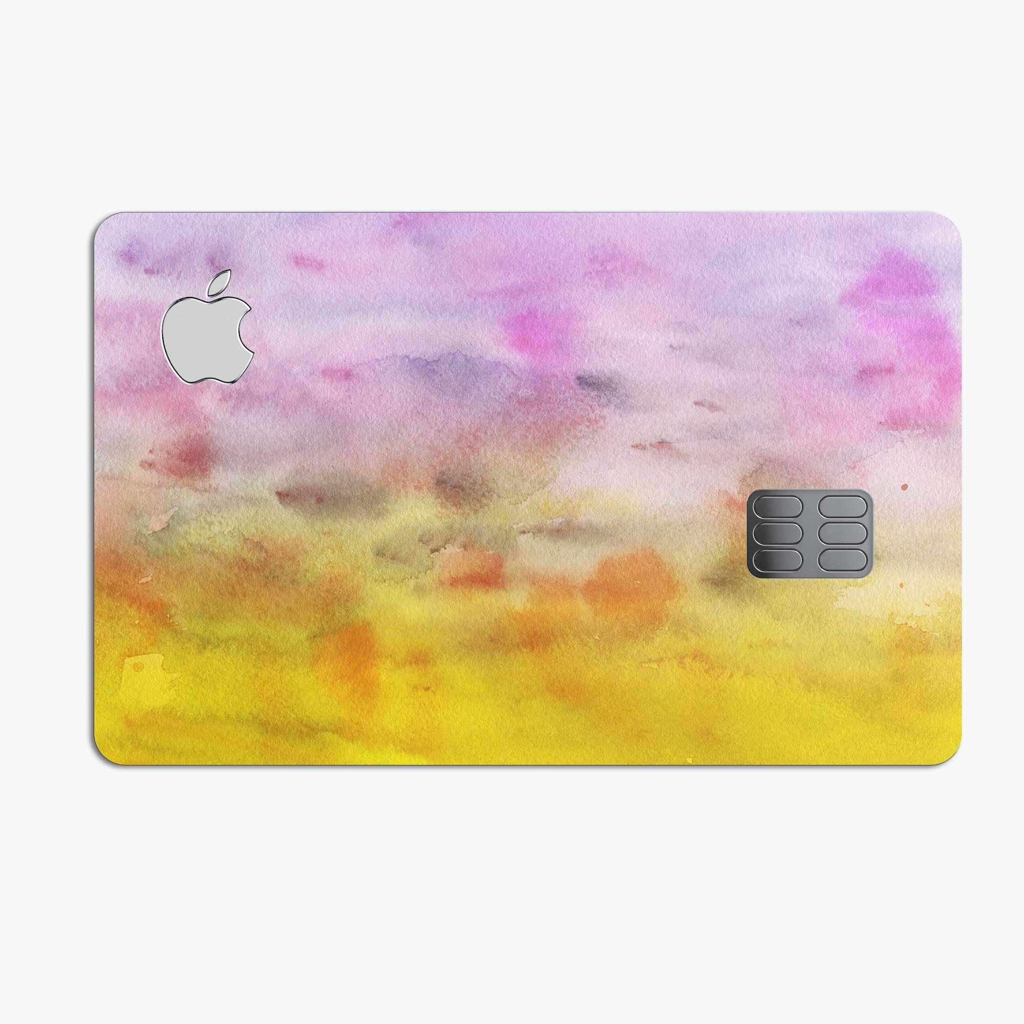 Blushed Pink 32 Absorbed Watercolor Texture decal on an Apple Card, showcasing its vibrant design and premium quality.