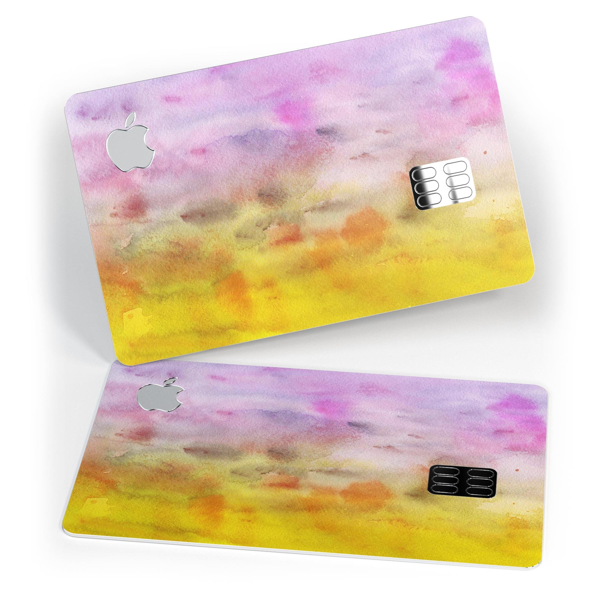 Blushed Pink 32 Absorbed Watercolor Texture decal on an Apple Card, showcasing its vibrant design and premium quality.