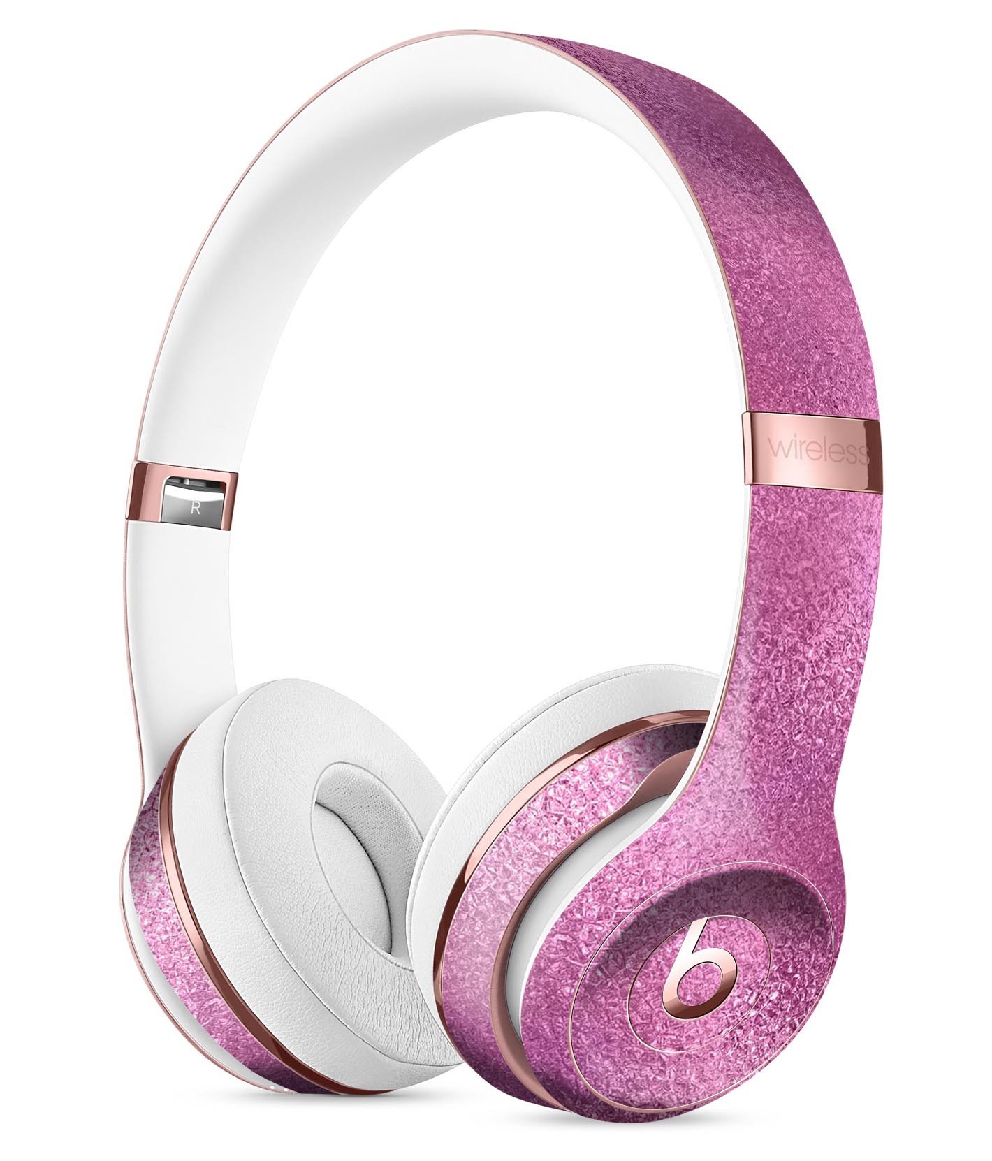 Blushed Pink Reflection Full-Body Skin Kit for Beats by Dre Solo 3, showcasing a stylish design with a glossy finish.