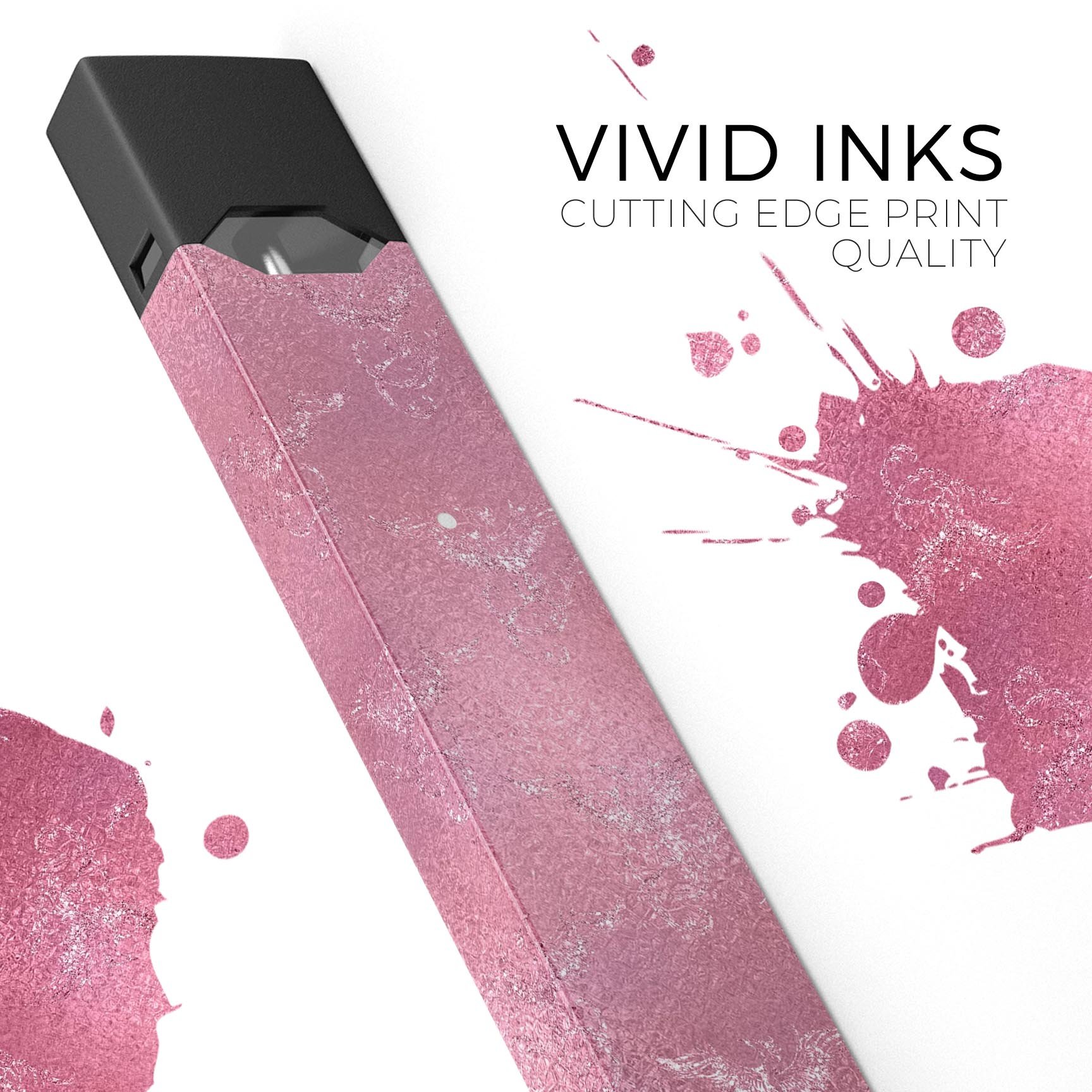 Blushed Pink with Wings skin-wrap sticker for JUUL device, showcasing vibrant colors and intricate wing design.