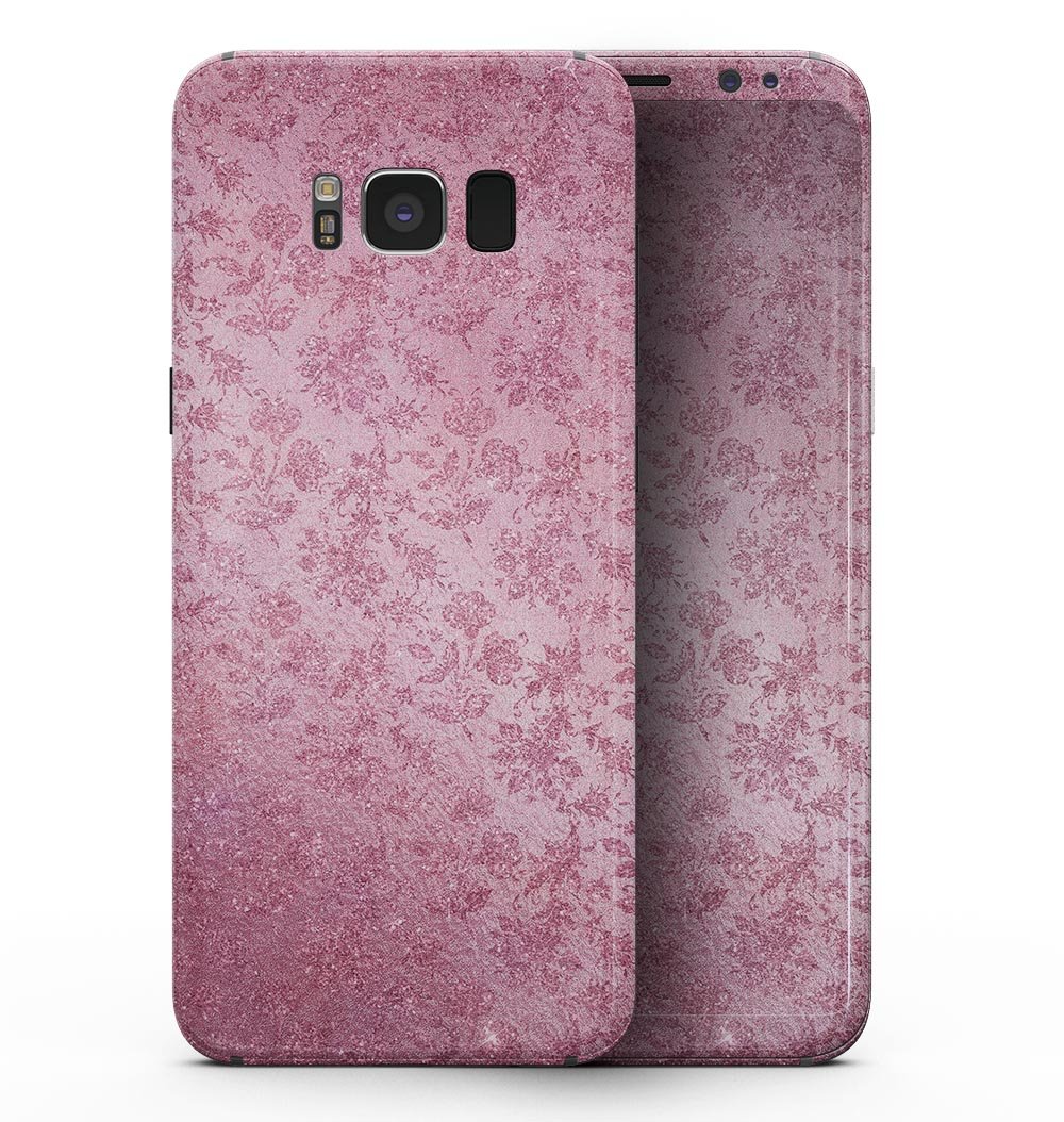 Blushed Rose with Flowers Pattern skin for Samsung Galaxy S8, showcasing vibrant floral design on a sleek vinyl surface.