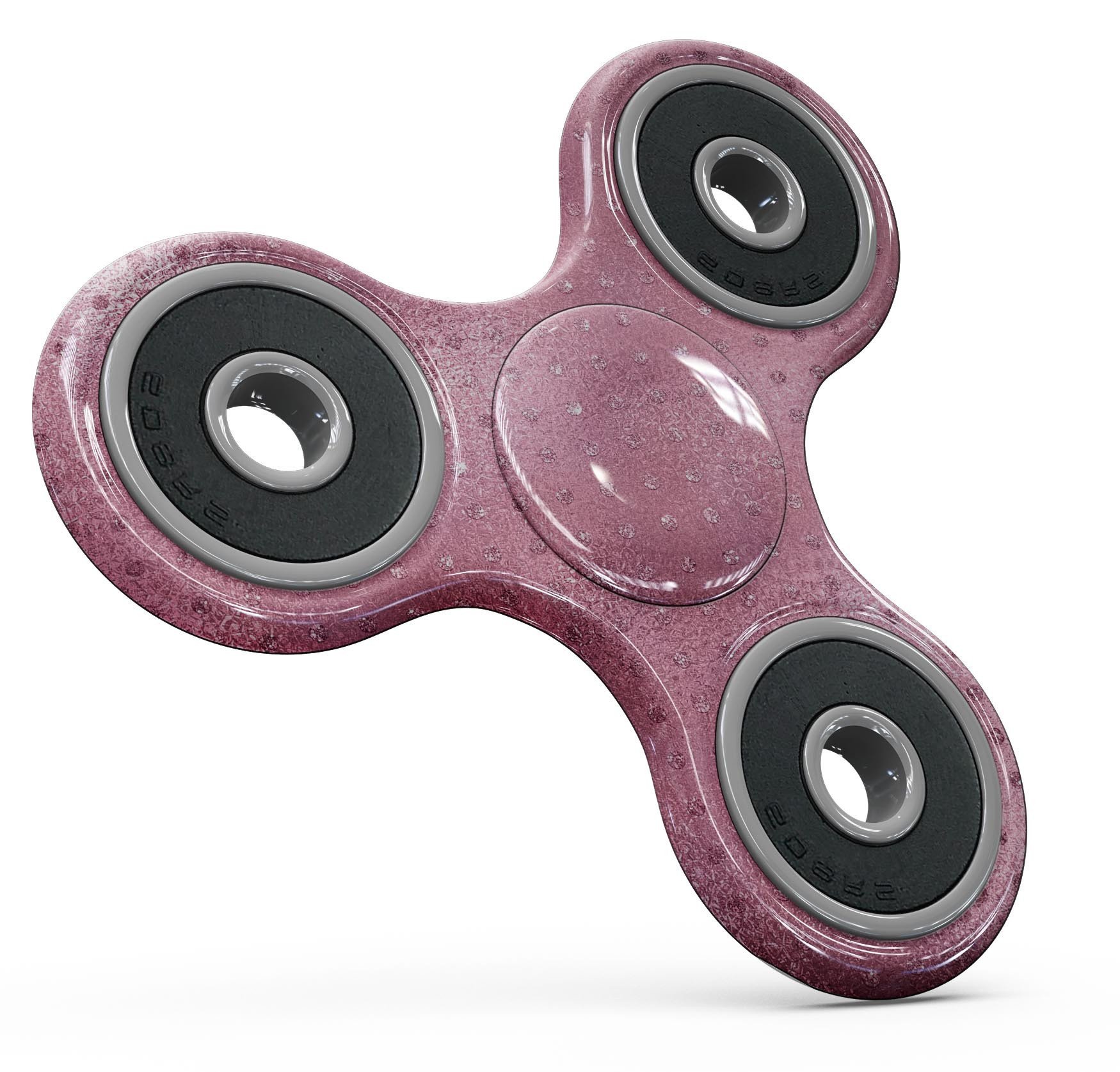 Blushed Rose Fidget Spinner Skin-Kit featuring glitter polkadots, showcasing vibrant colors and a stylish design.