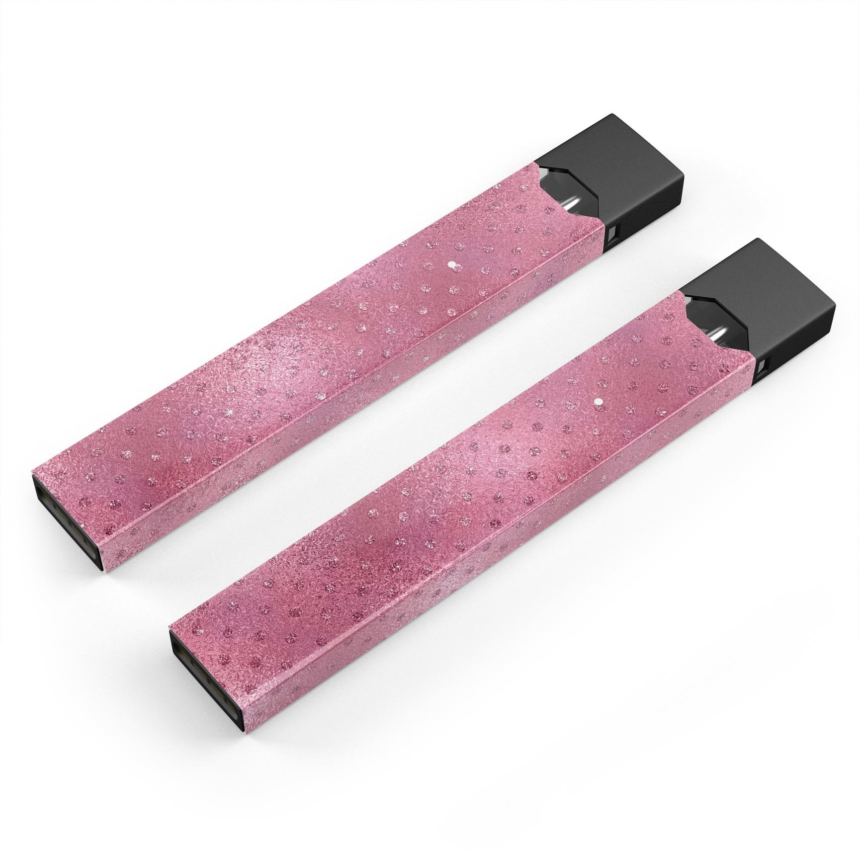 Blushed Rose with Glitter Polkadots decal skin for JUUL vaping device, showcasing vibrant colors and a stylish design.