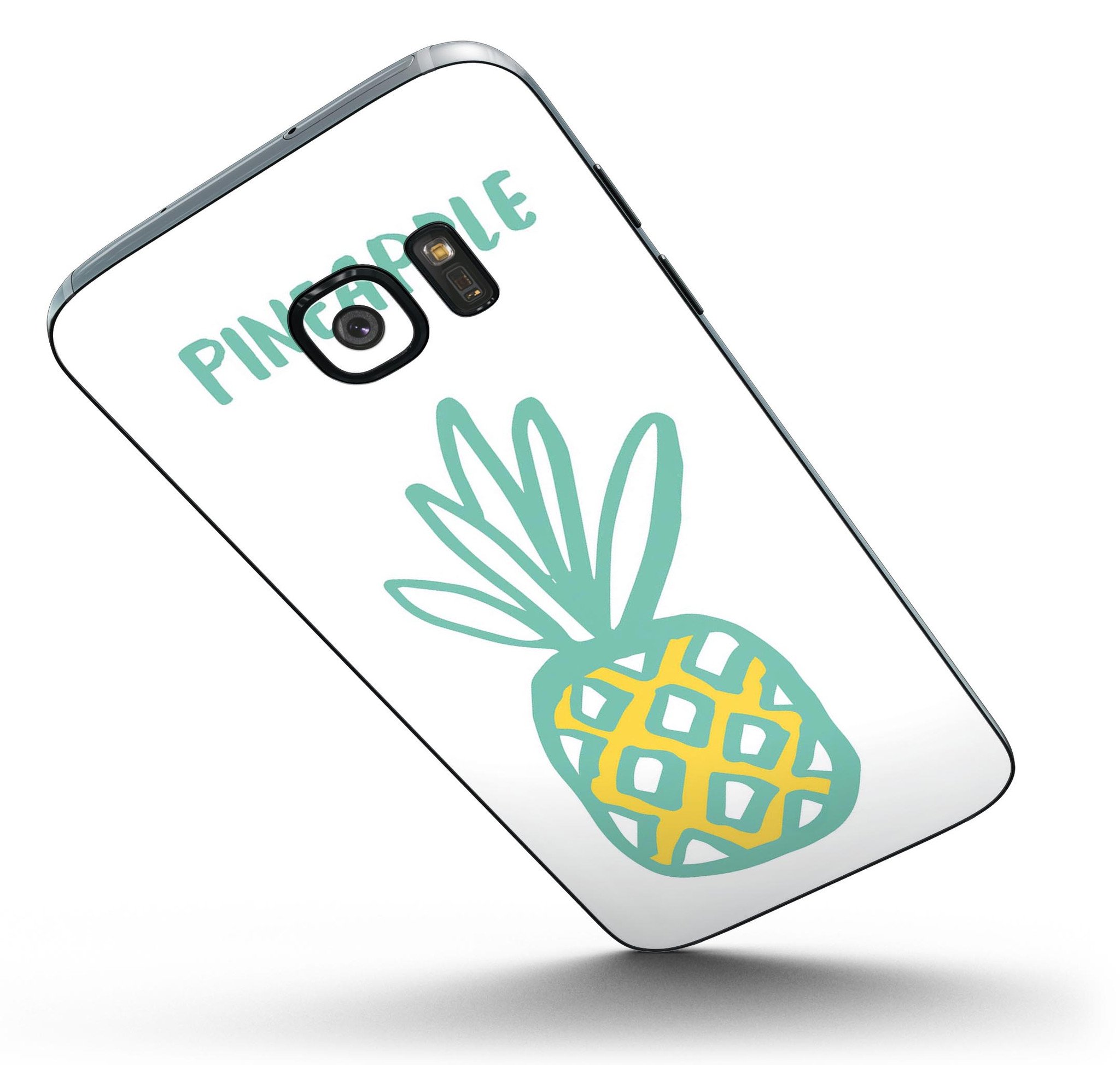 Bold Mint Pineapple Full Body Skin-Kit for Samsung Galaxy S7, showcasing vibrant design and premium vinyl material.