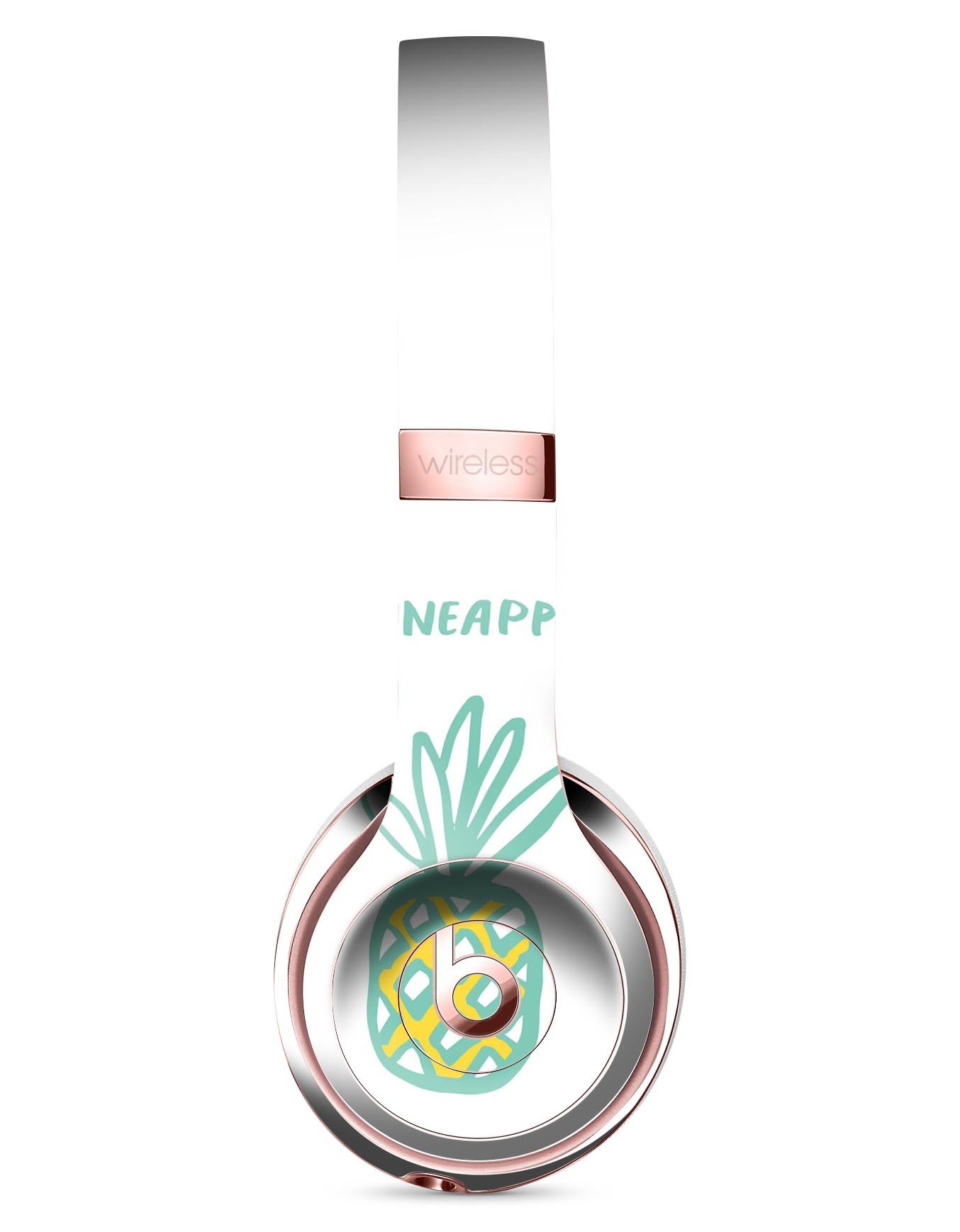 Bold Mint Pineapple Skin Kit for Beats by Dre Solo 3, showcasing vibrant design and precise fit.