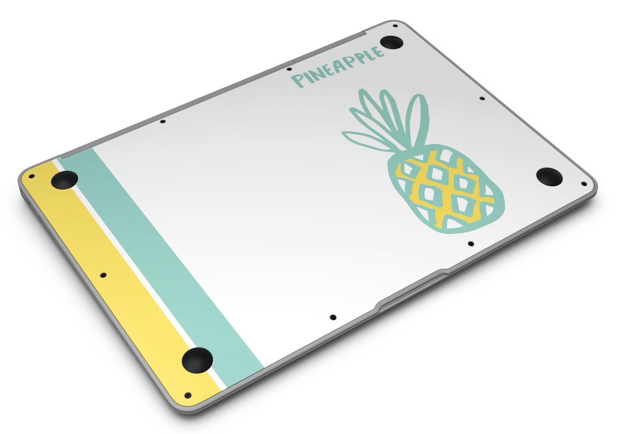 Bold Mint Pineapple MacBook Air Skin Kit showcasing vibrant design and premium vinyl material.