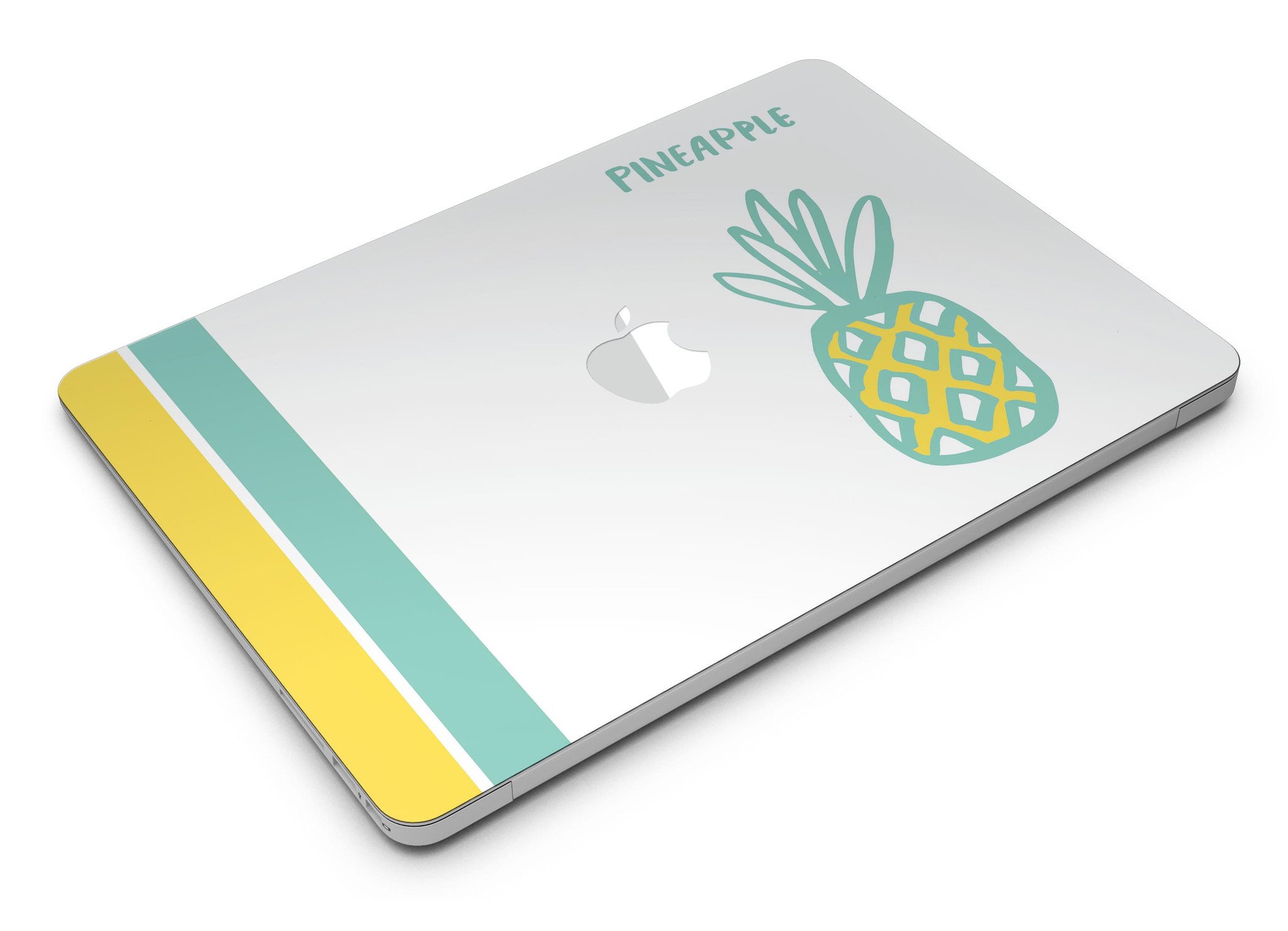 Bold Mint Pineapple MacBook Air Skin Kit showcasing vibrant design and premium vinyl material.