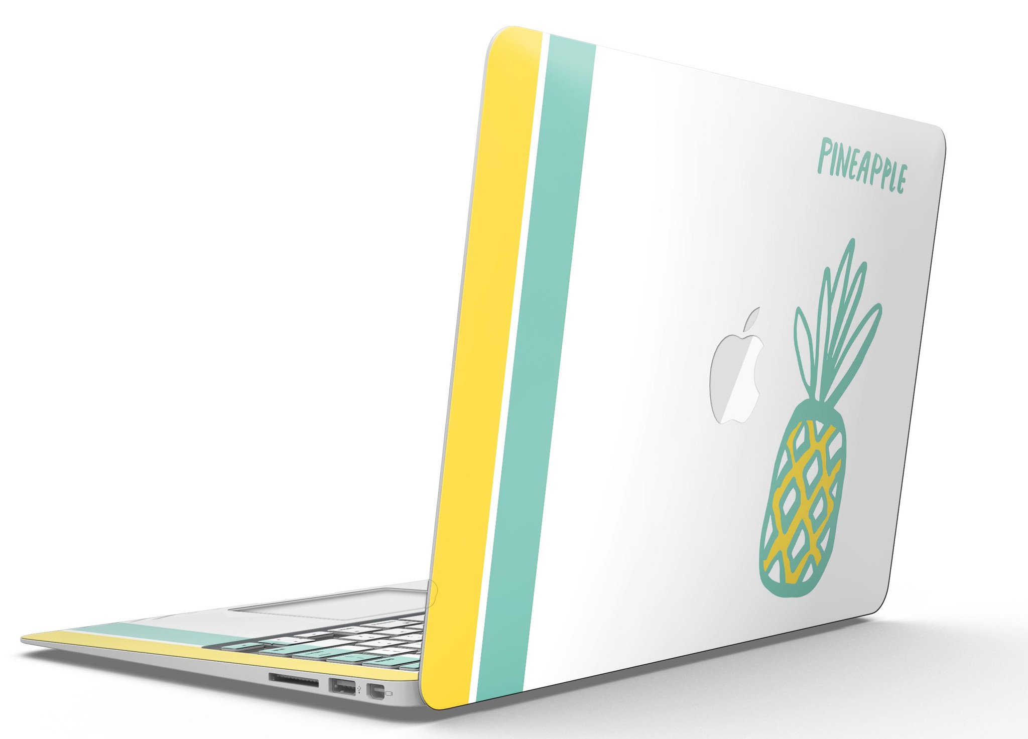 Bold Mint Pineapple MacBook Air Skin Kit showcasing vibrant design and premium vinyl material.